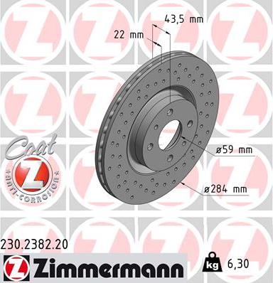 Zimmermann 230.2382.20 - Brake Disc www.parts5.com