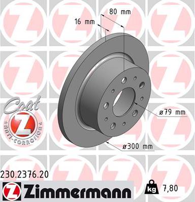 Zimmermann 230.2376.20 - Disc frana www.parts5.com