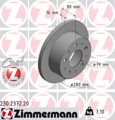 Zimmermann 230.2372.20 - Disc frana www.parts5.com