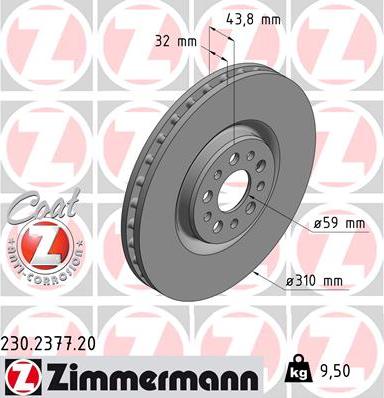 Zimmermann 230.2377.20 - Disc frana www.parts5.com