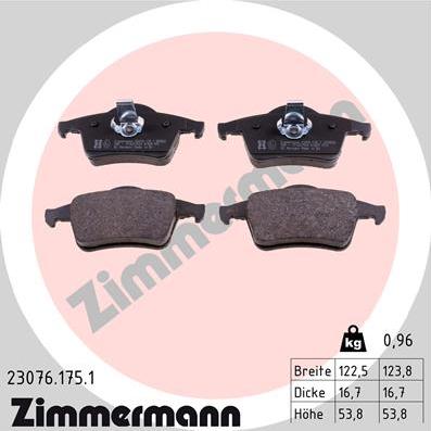 Zimmermann 23076.175.1 - Set placute frana,frana disc www.parts5.com