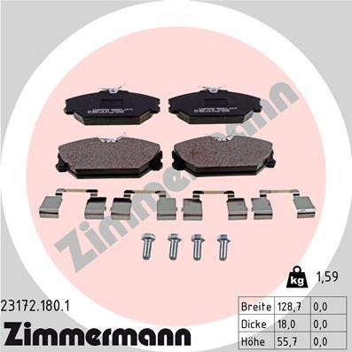 Zimmermann 23172.180.1 - Komplet pločica, disk-kočnica www.parts5.com