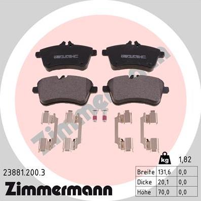 Zimmermann 23881.200.3 - Brake Pad Set, disc brake parts5.com