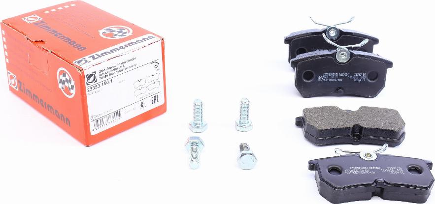 Zimmermann 23353.150.1 - Kit de plaquettes de frein, frein à disque www.parts5.com