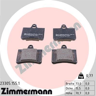 Zimmermann 23305.155.1 - Set placute frana,frana disc www.parts5.com