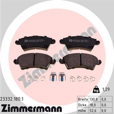 Zimmermann 23332.180.1 - Set placute frana,frana disc www.parts5.com