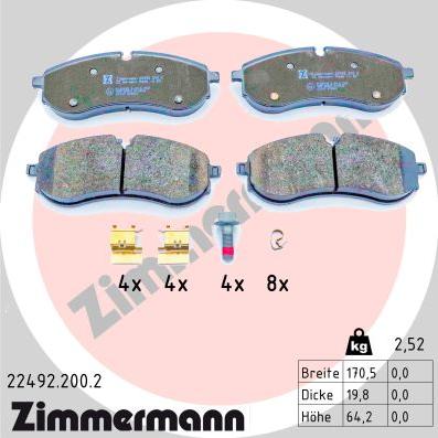 Zimmermann 22492.200.2 - Brake Pad Set, disc brake www.parts5.com