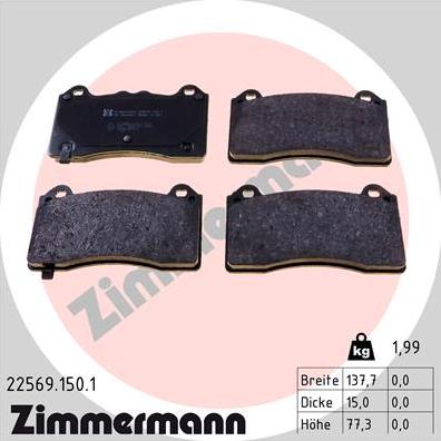 Zimmermann 22569.150.1 - Piduriklotsi komplekt,ketaspidur www.parts5.com