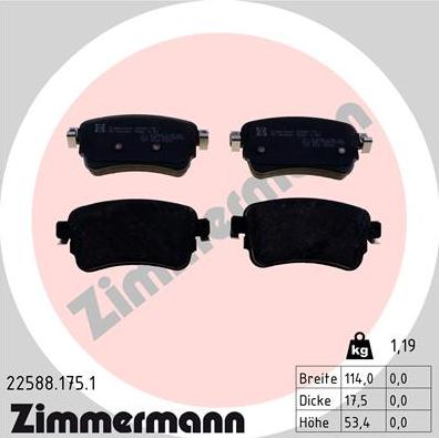 Zimmermann 22588.175.1 - Fren balata seti, diskli fren www.parts5.com