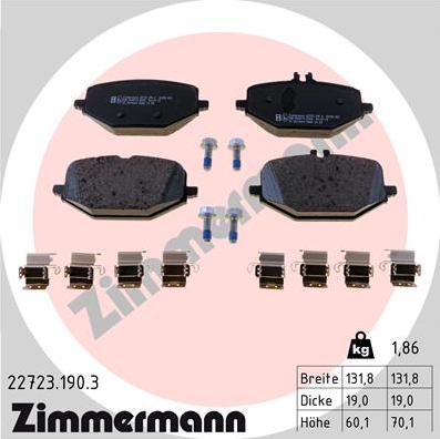 Zimmermann 22723.190.3 - Sada brzdových destiček, kotoučová brzda www.parts5.com