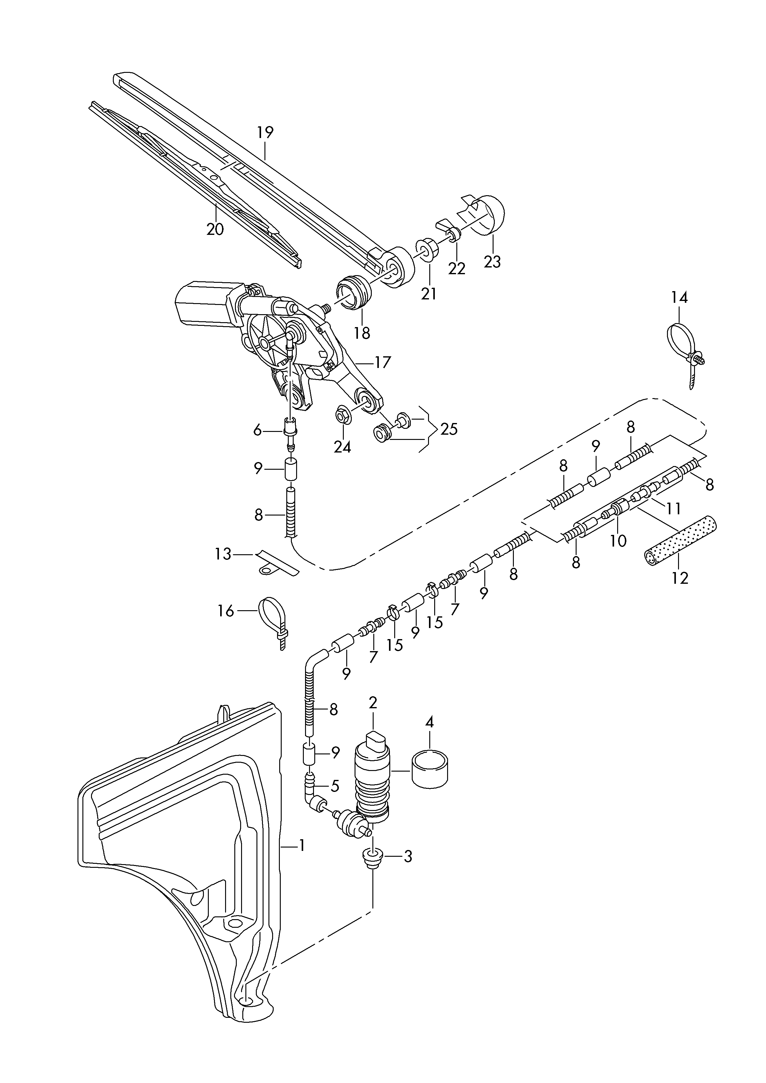 VAG 4G9 955 205 - Silecek kolu, cam temizleme sistemi www.parts5.com