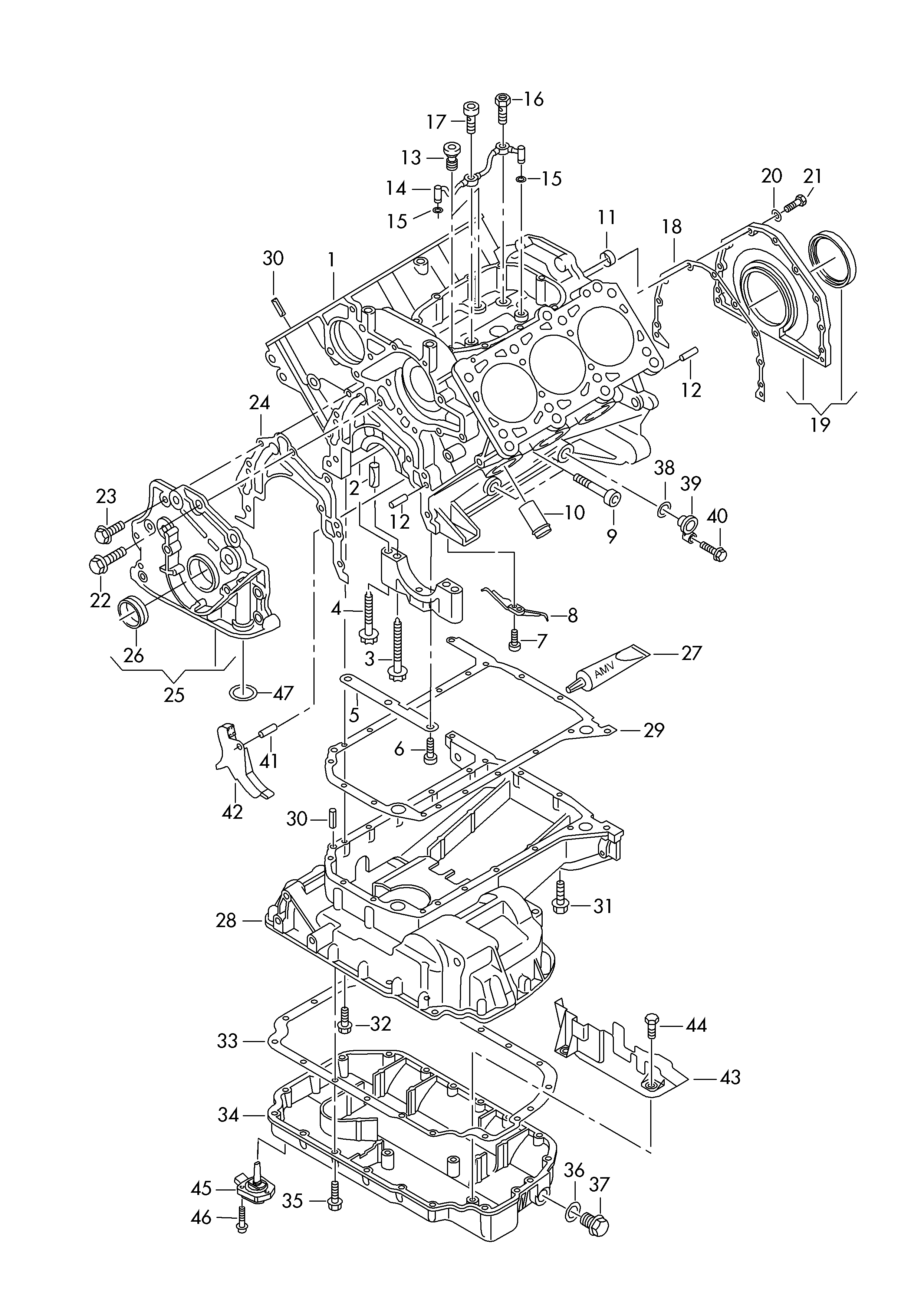 AUDI 059 103 171 D - Simering, arbore cotit www.parts5.com