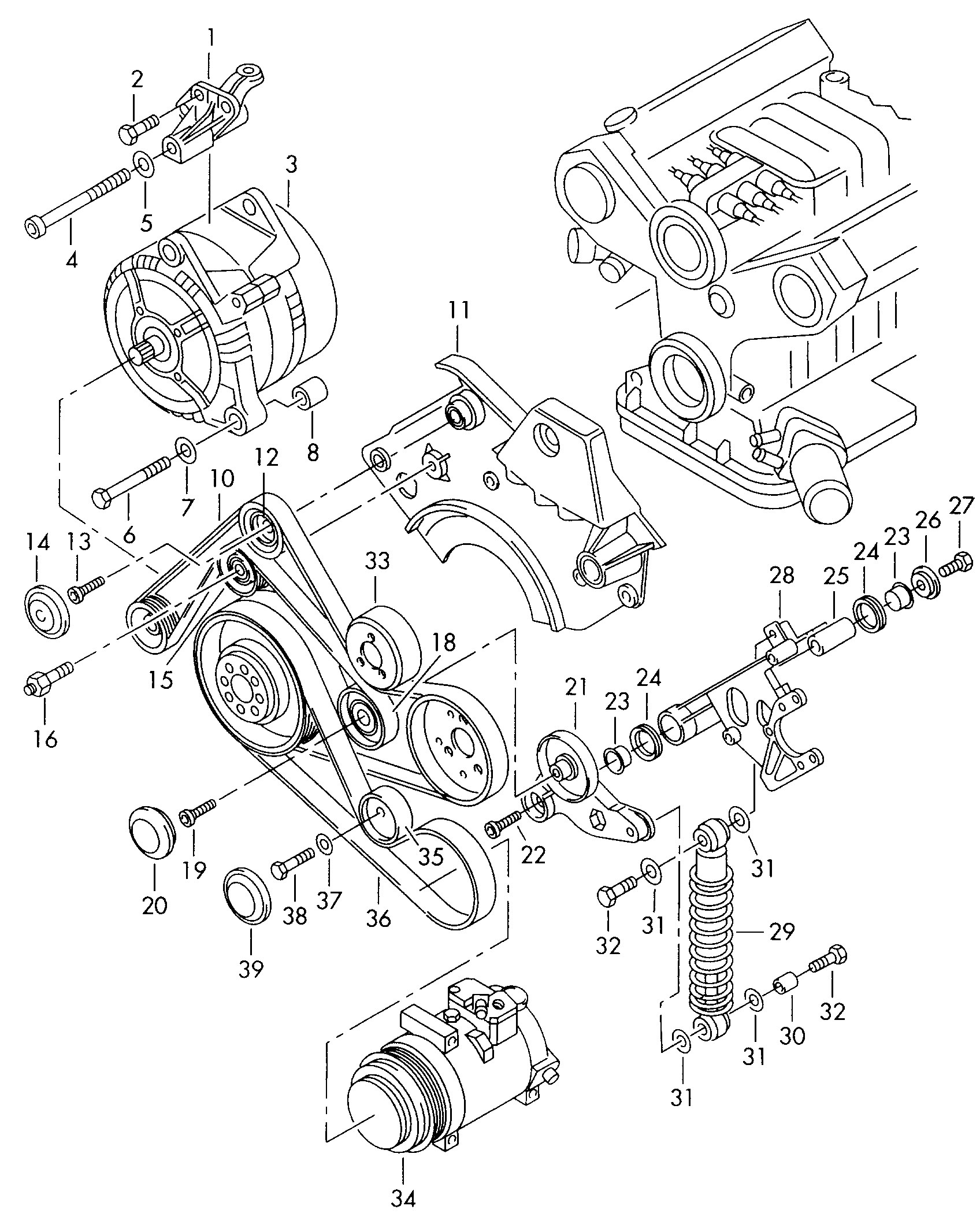 Porsche 059 903 341A - Vratná / vodiaca kladka rebrovaného klinového remeňa www.parts5.com