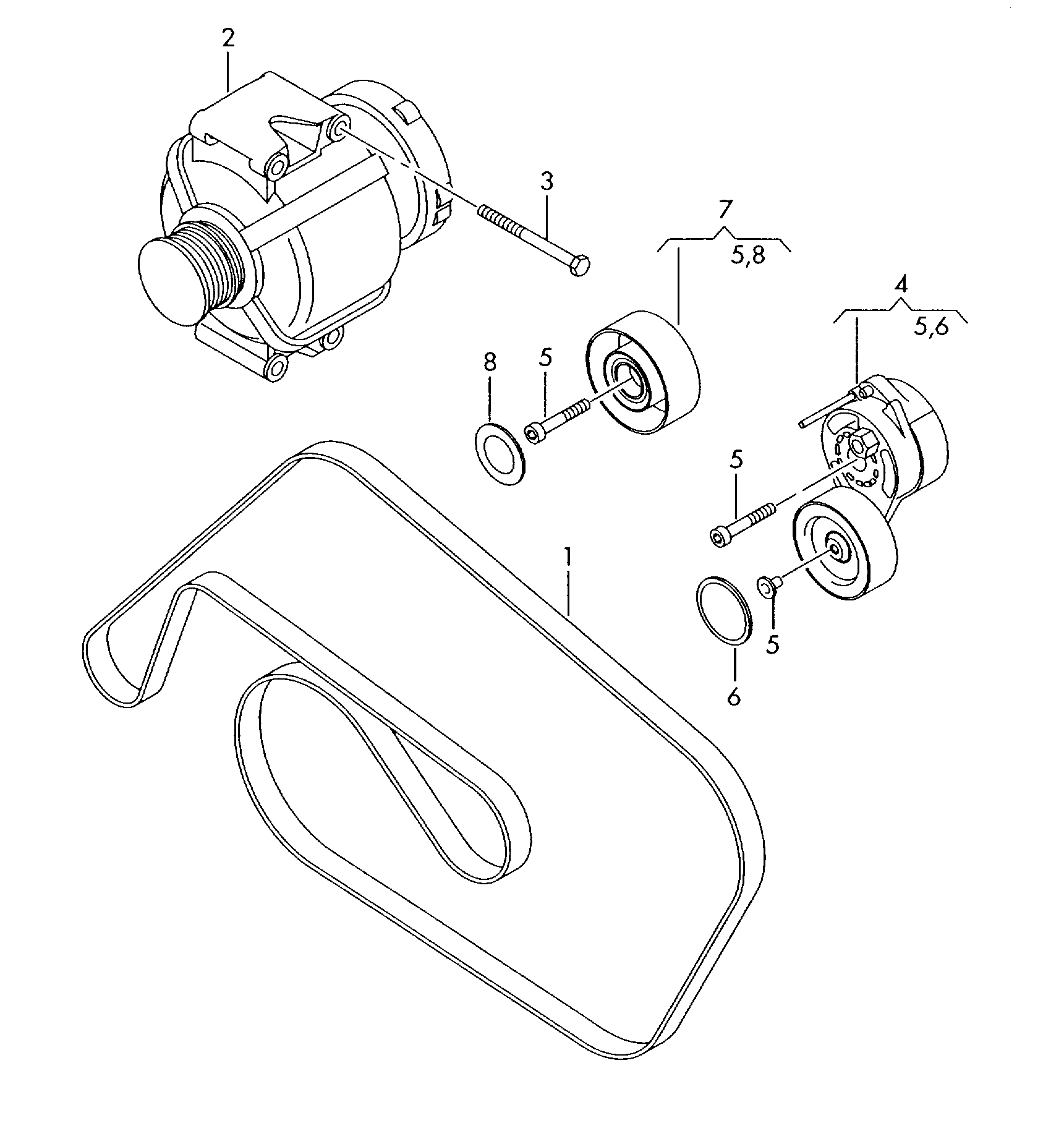 VAG 06E 903 137 J - V-Ribbed Belt www.parts5.com