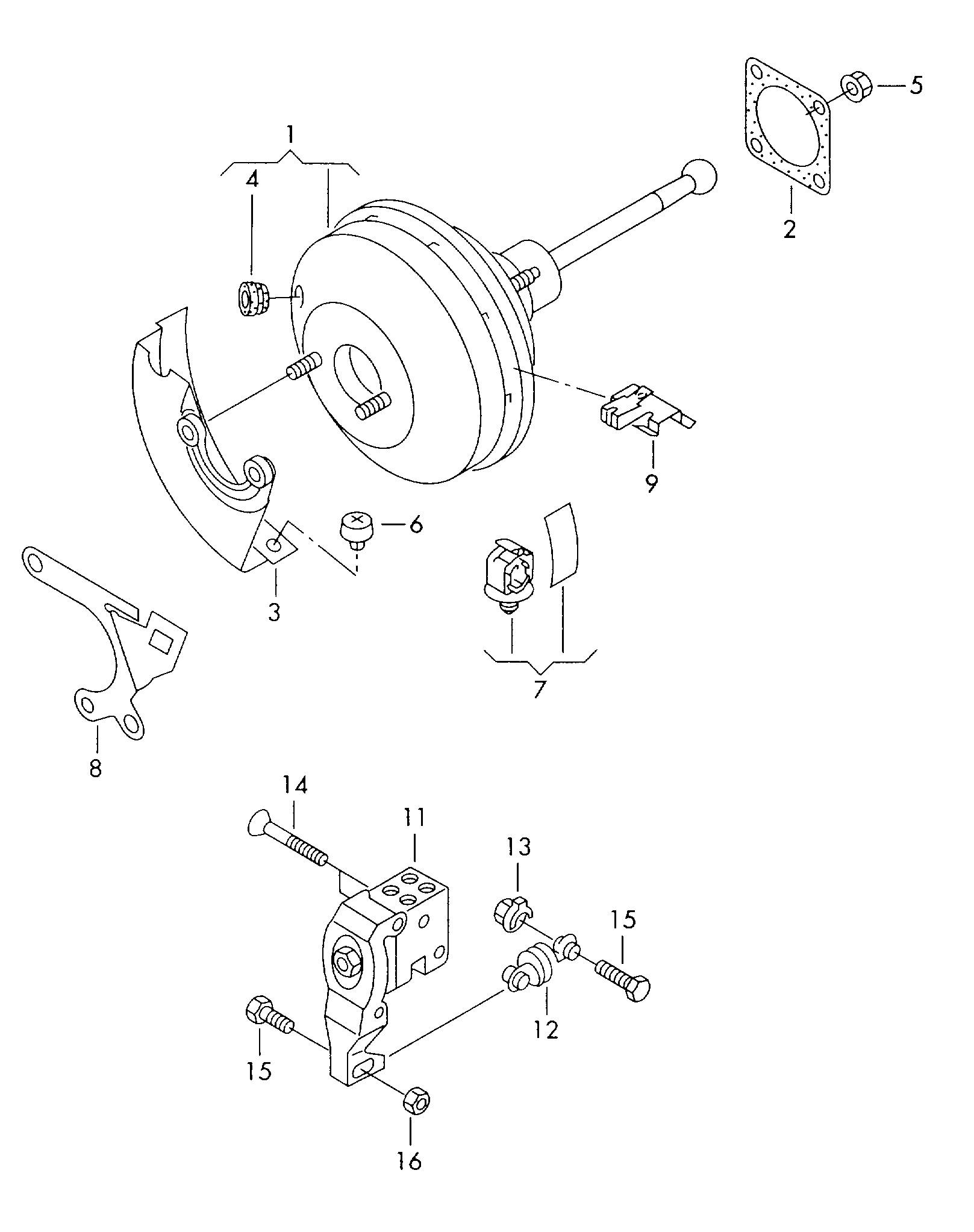 Skoda 1J1 614 106 H - Ojacevalnik zavornega ucinka www.parts5.com