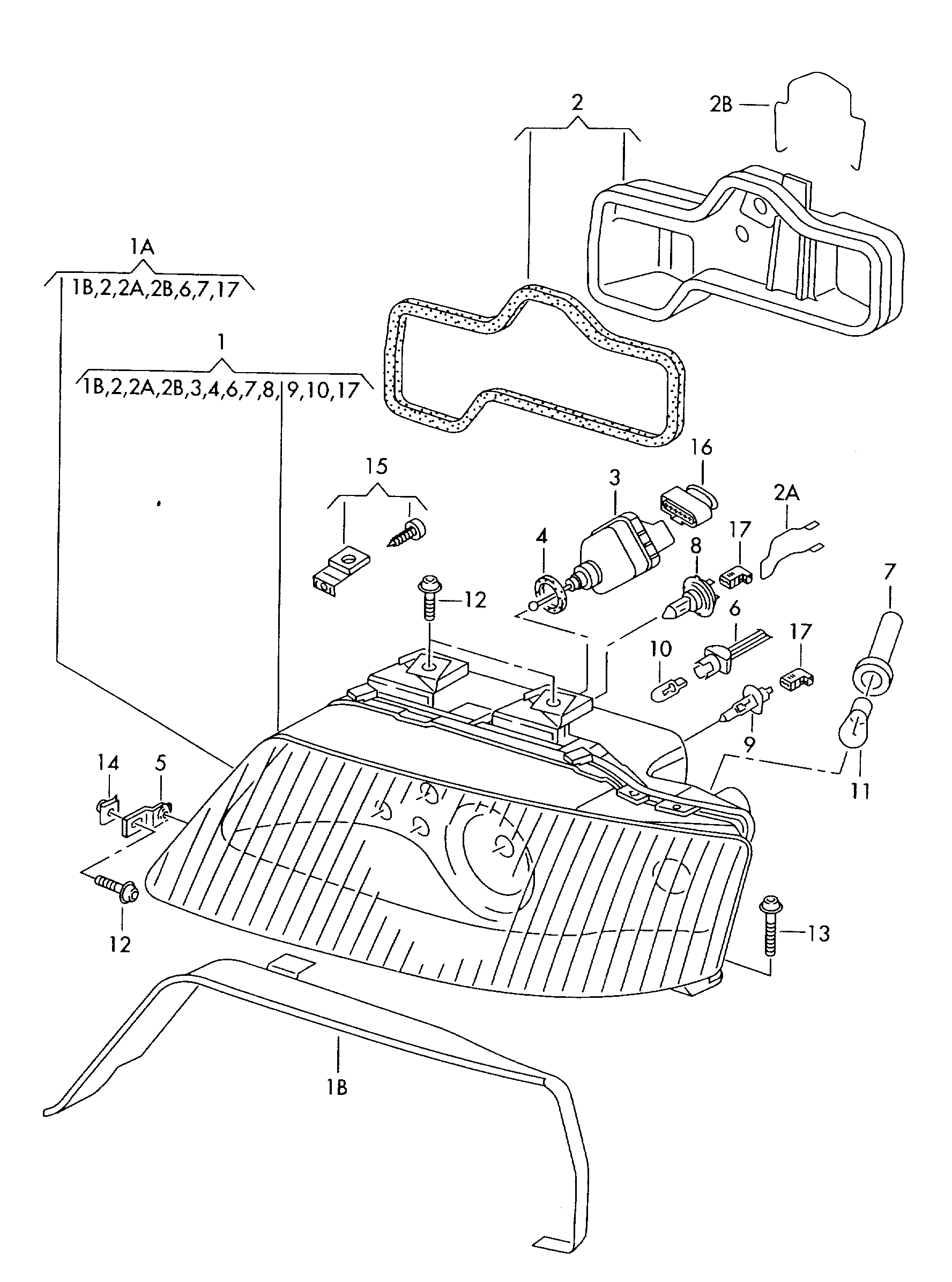 AUDI 3B0941295B - Control, actuator, headlight range adjustment parts5.com