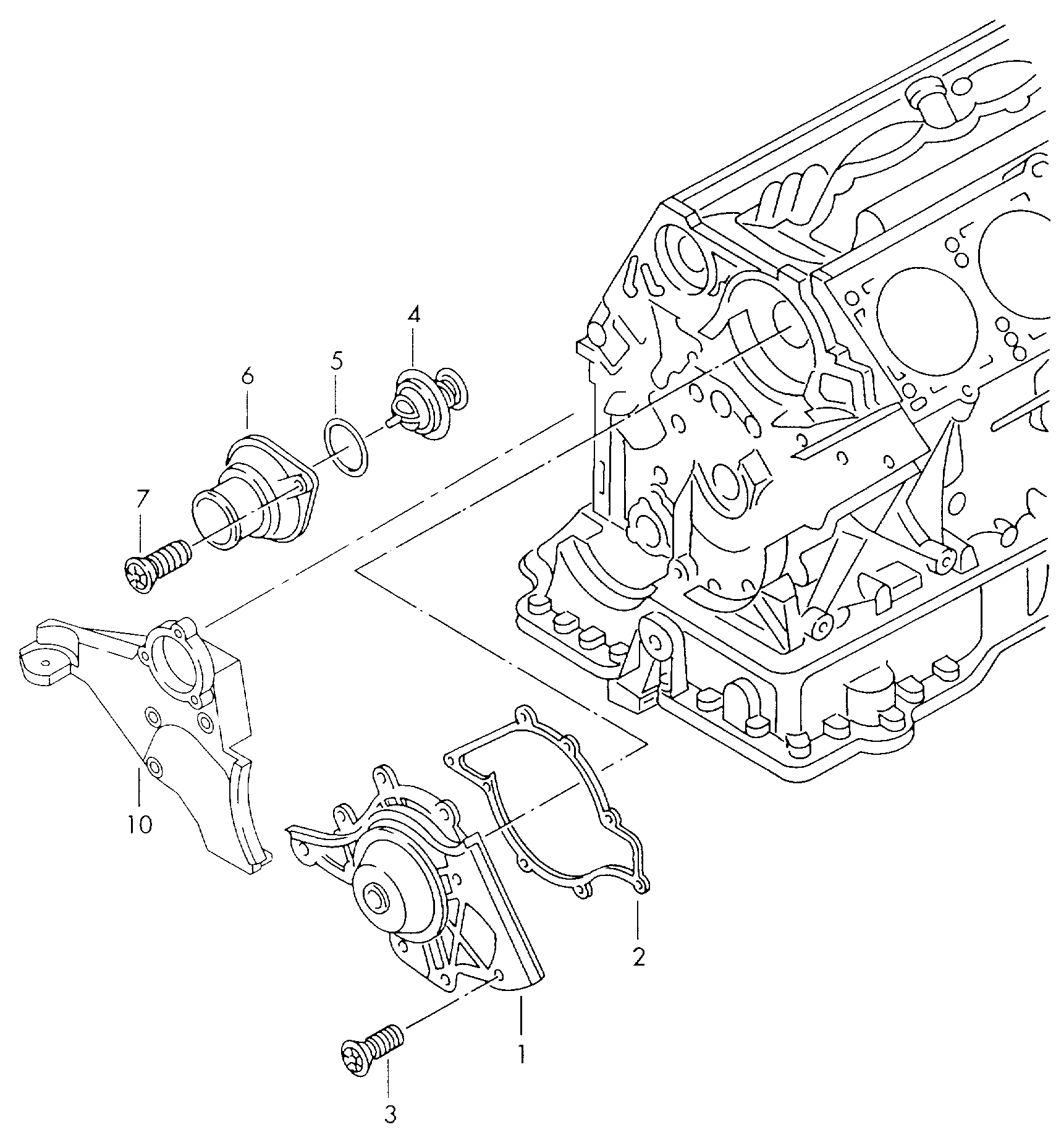 VAG 077 121 113B - Термостат, охлаждающая жидкость www.parts5.com