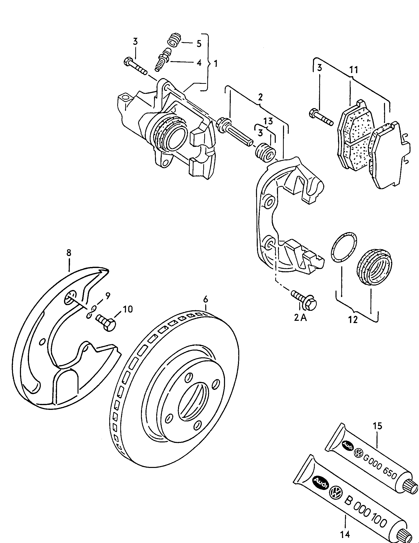 AUDI 895615301A - Floating caliper brake: 2 pcs. www.parts5.com