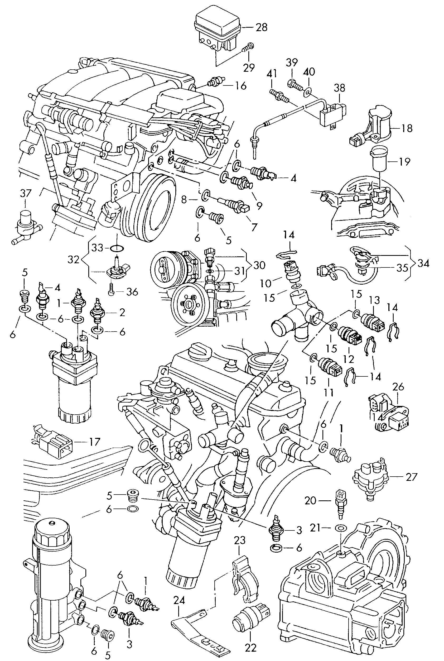 Porsche 06A919501 - Tunnistin, jäähdytysnesteen lämpötila www.parts5.com