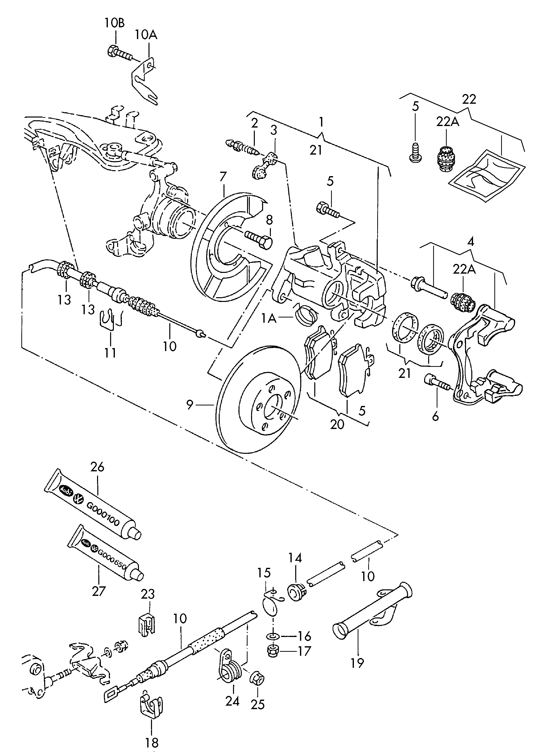 VAG 4D0 698 451 G - Set placute frana,frana disc www.parts5.com