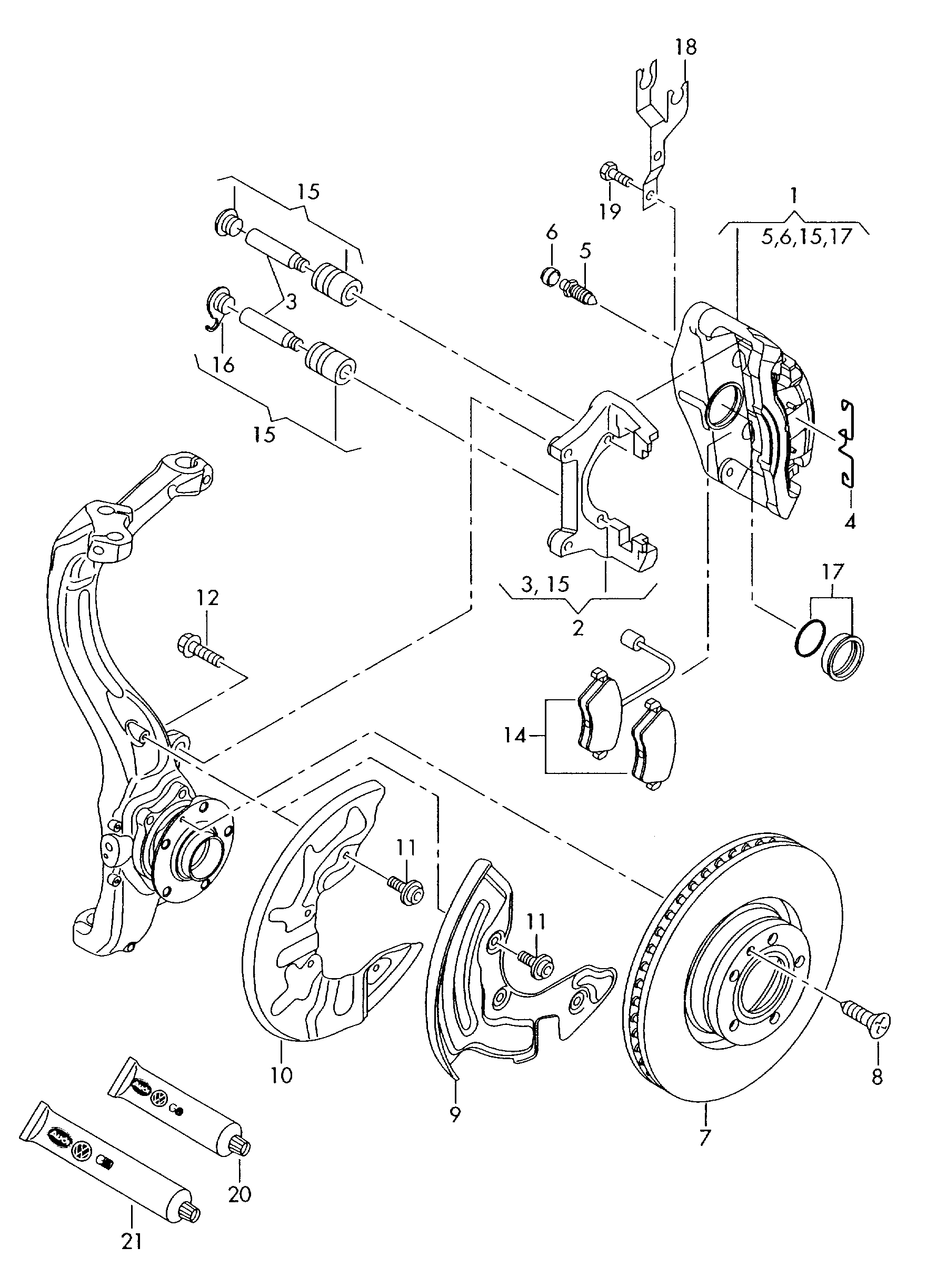 VAG 4B0 615 123 A - Brzdový strmeň www.parts5.com