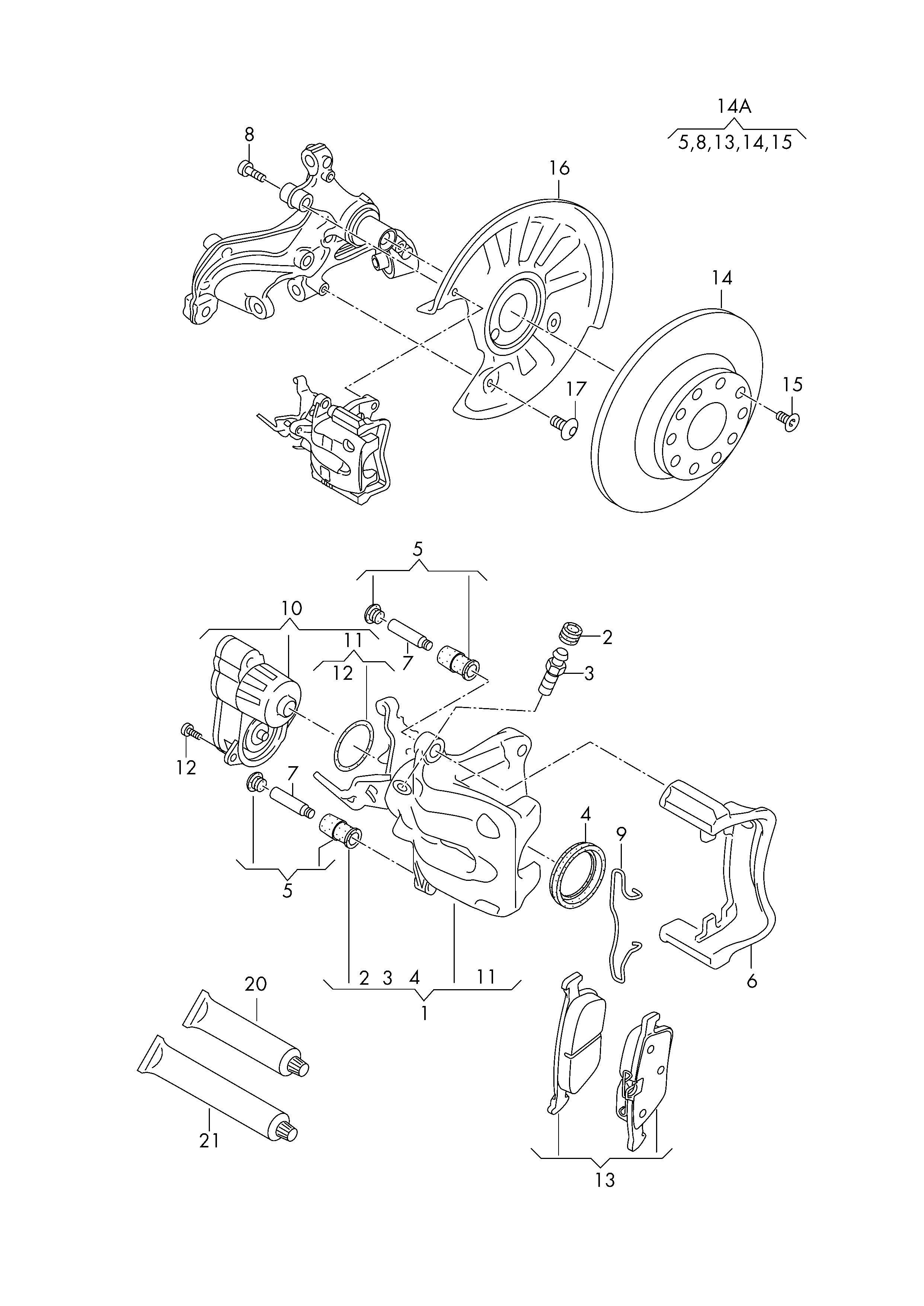 Seat 8V0 698 451 B - Sada brzdových destiček, kotoučová brzda www.parts5.com