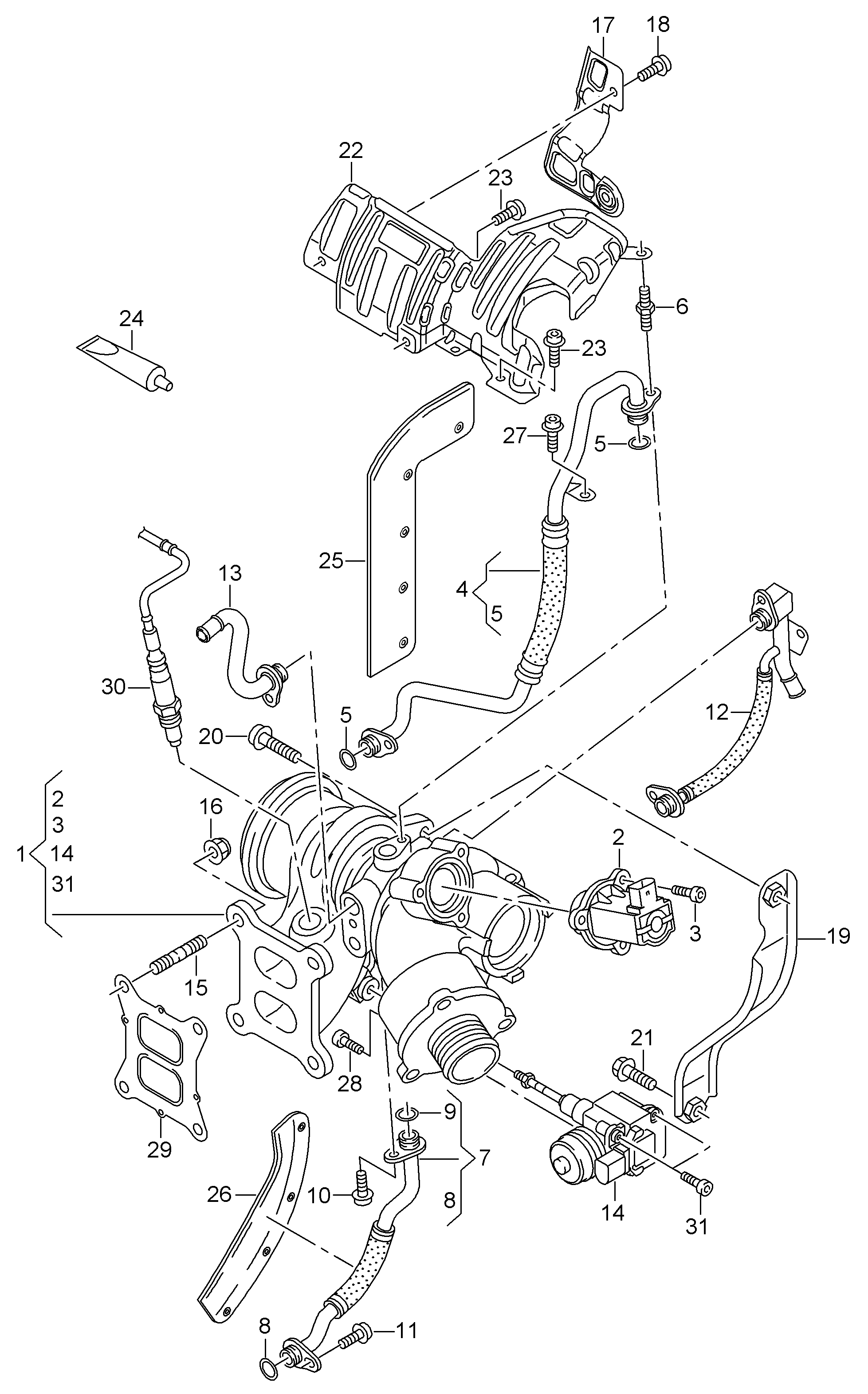 VW N  91231701 - Bolt, exhaust manifold www.parts5.com