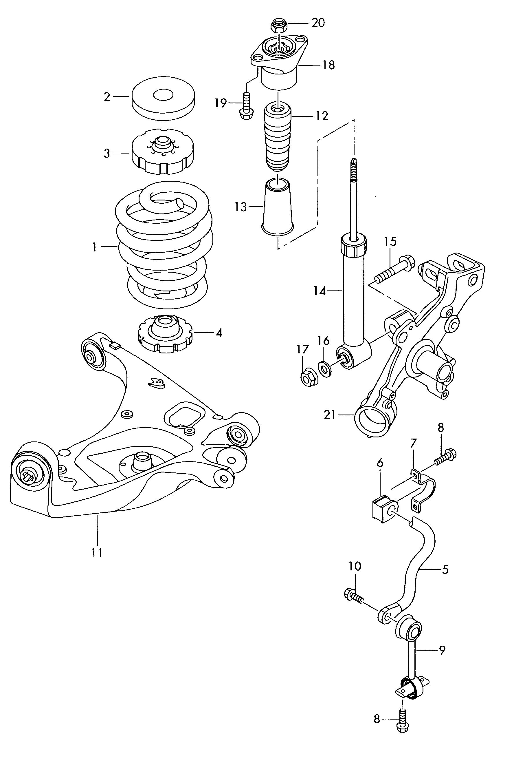 VW 8E0 505 465 AF - Drążek / wspornik, stabilizator www.parts5.com