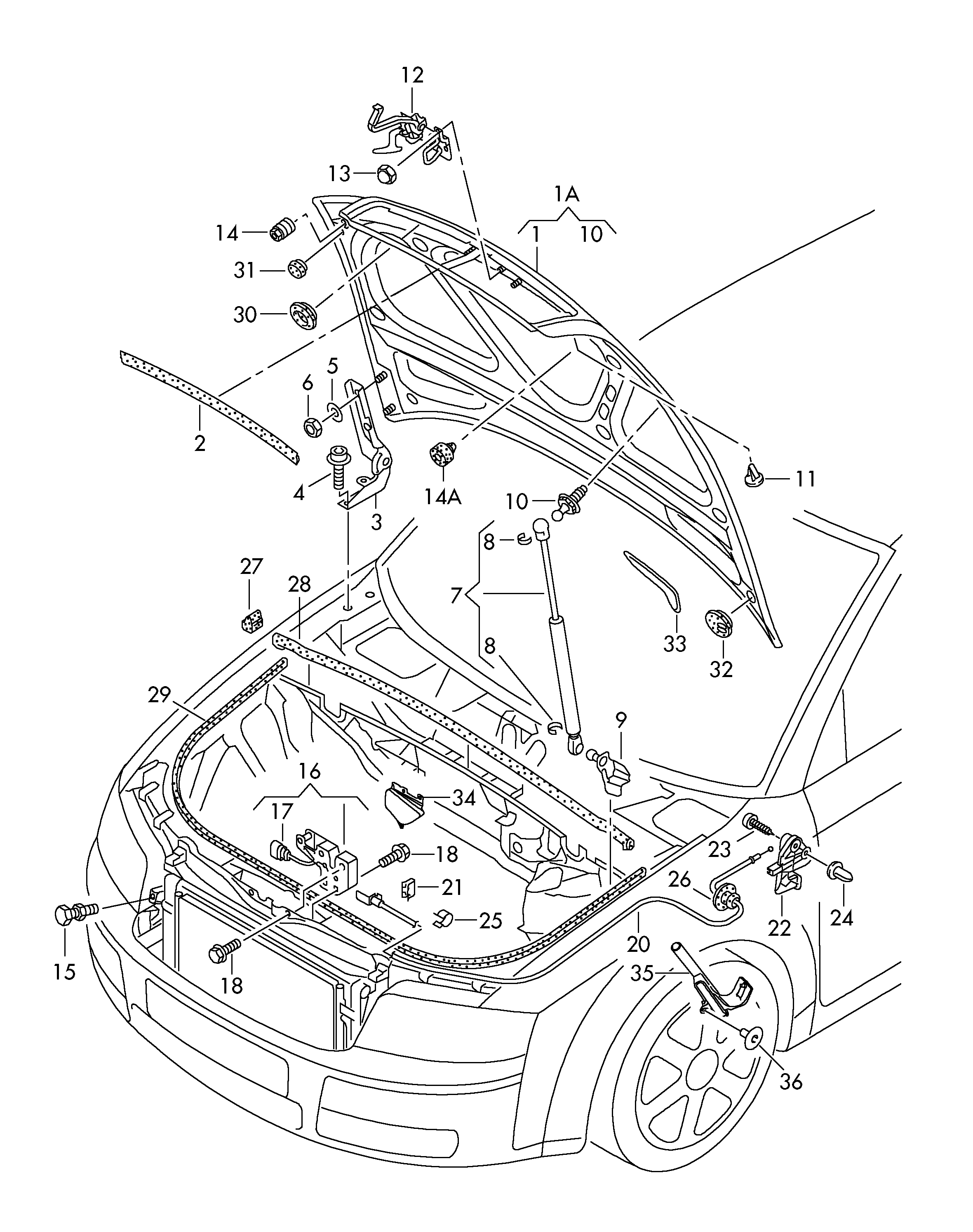 AUDI 8E0 823 359 A - Gázrugó, motorházfedél www.parts5.com