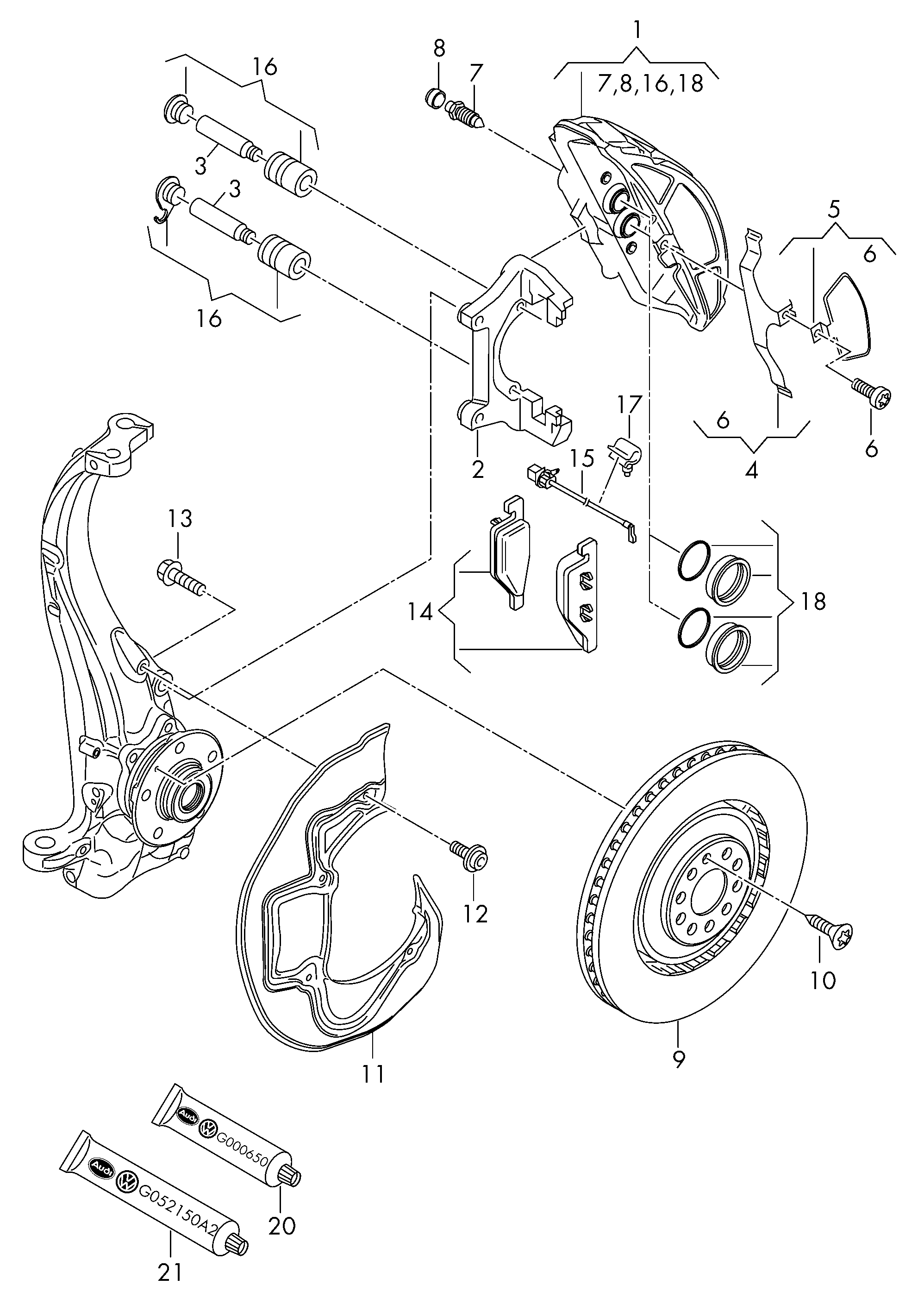 AUDI 4H0698151G - Fren balata seti, diskli fren www.parts5.com