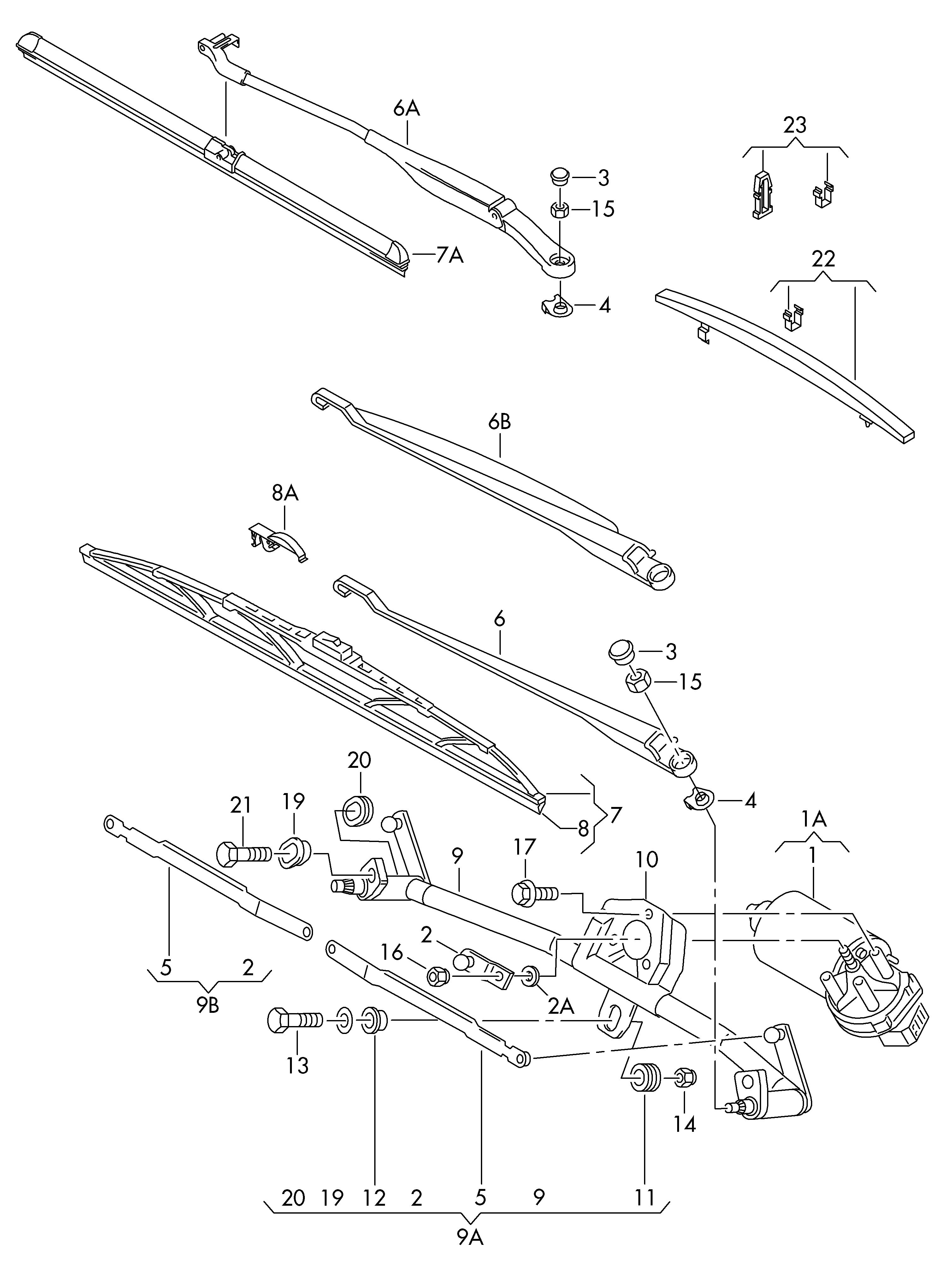 Seat 4B0 998 002 - Wiper Blade www.parts5.com