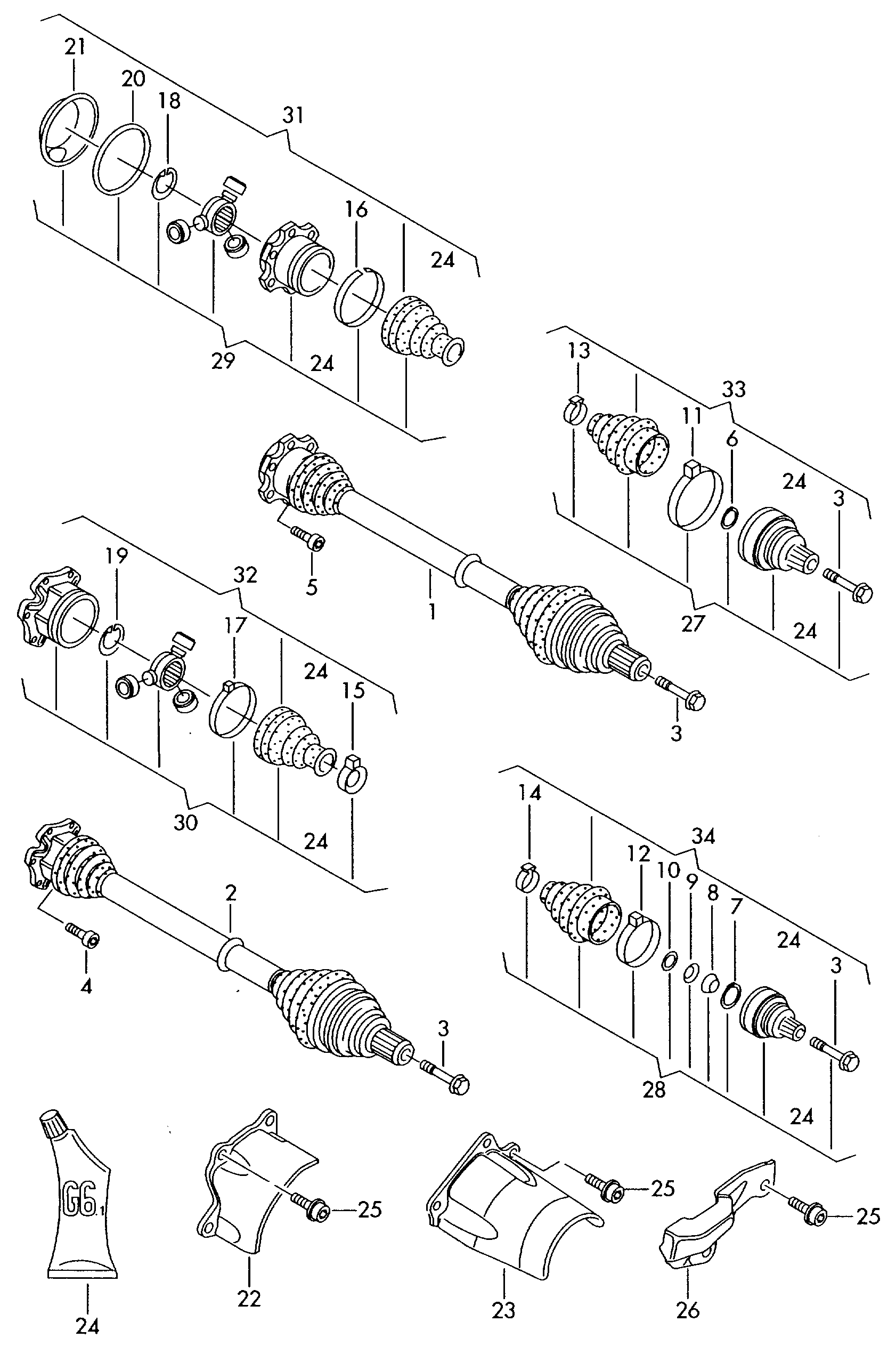 AUDI 8E0498099E - Σετ άρθρωσης, άξονας μετάδ. κίν. www.parts5.com