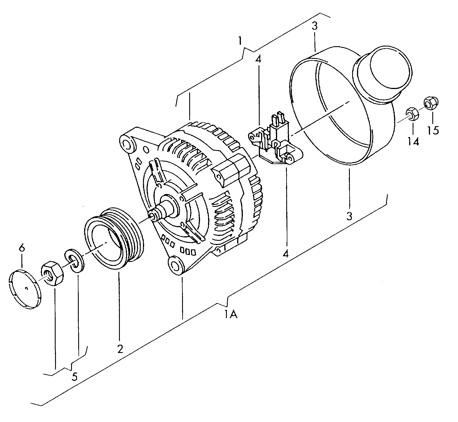 AUDI 06B 903 119 A - Polea, alternador www.parts5.com