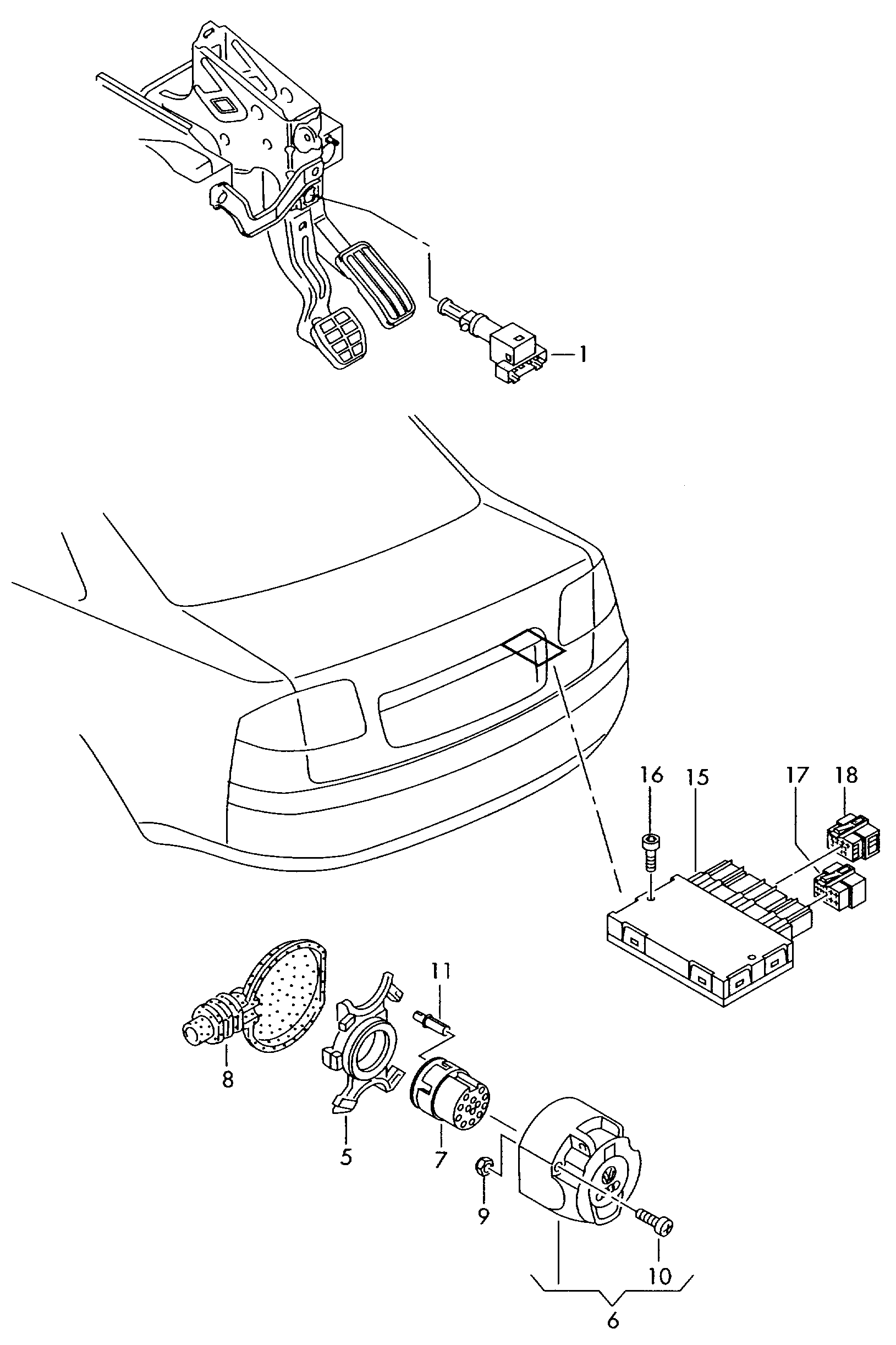 Skoda 7L6 945 511 - Interruptor luces freno www.parts5.com