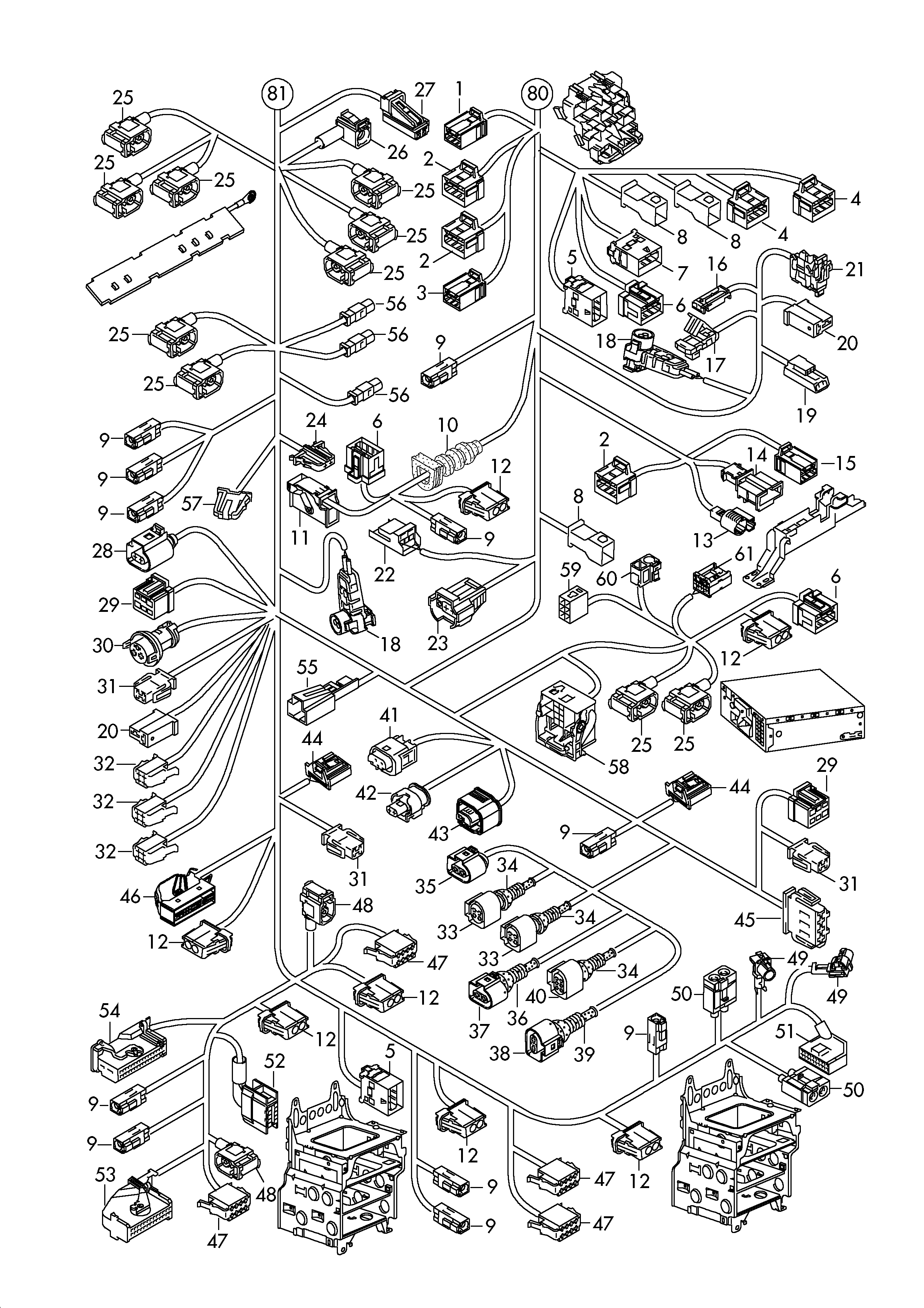 VW 3B0 973 752 A - Cable Repair Set, central electrics www.parts5.com