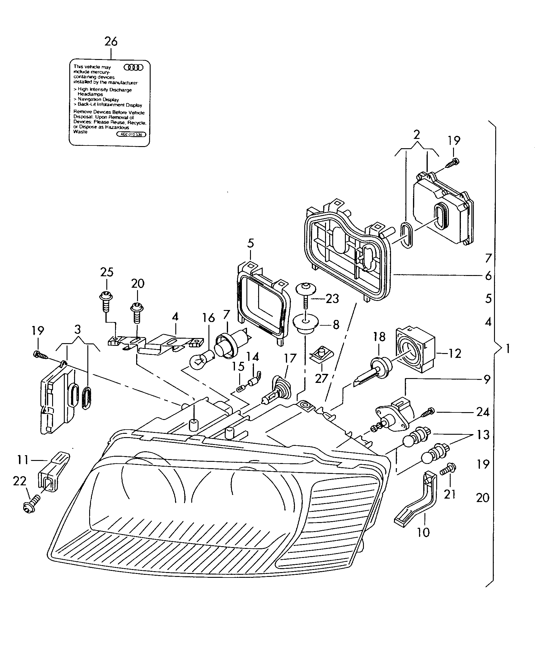 VAG 4E0907476 - Sterownik, oświetlenie www.parts5.com