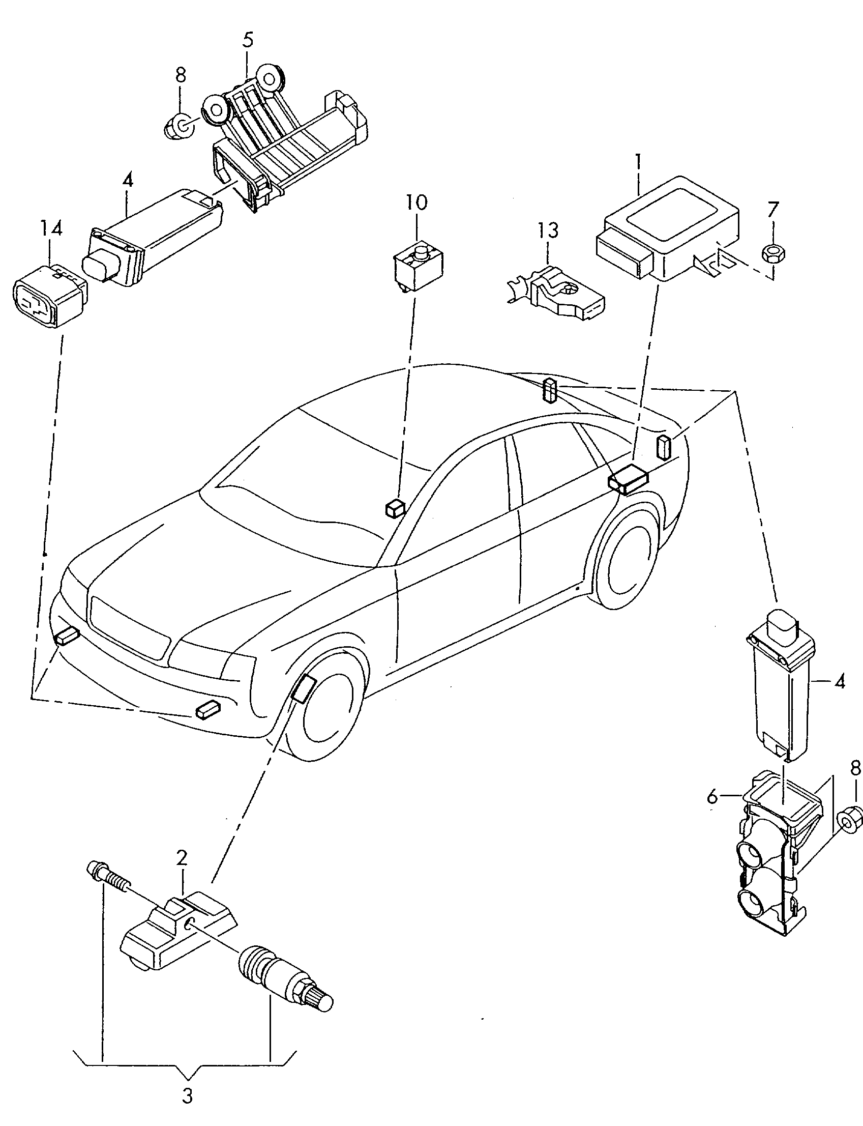 Seat 4D0907275E - Tyre pressure sensor www.parts5.com