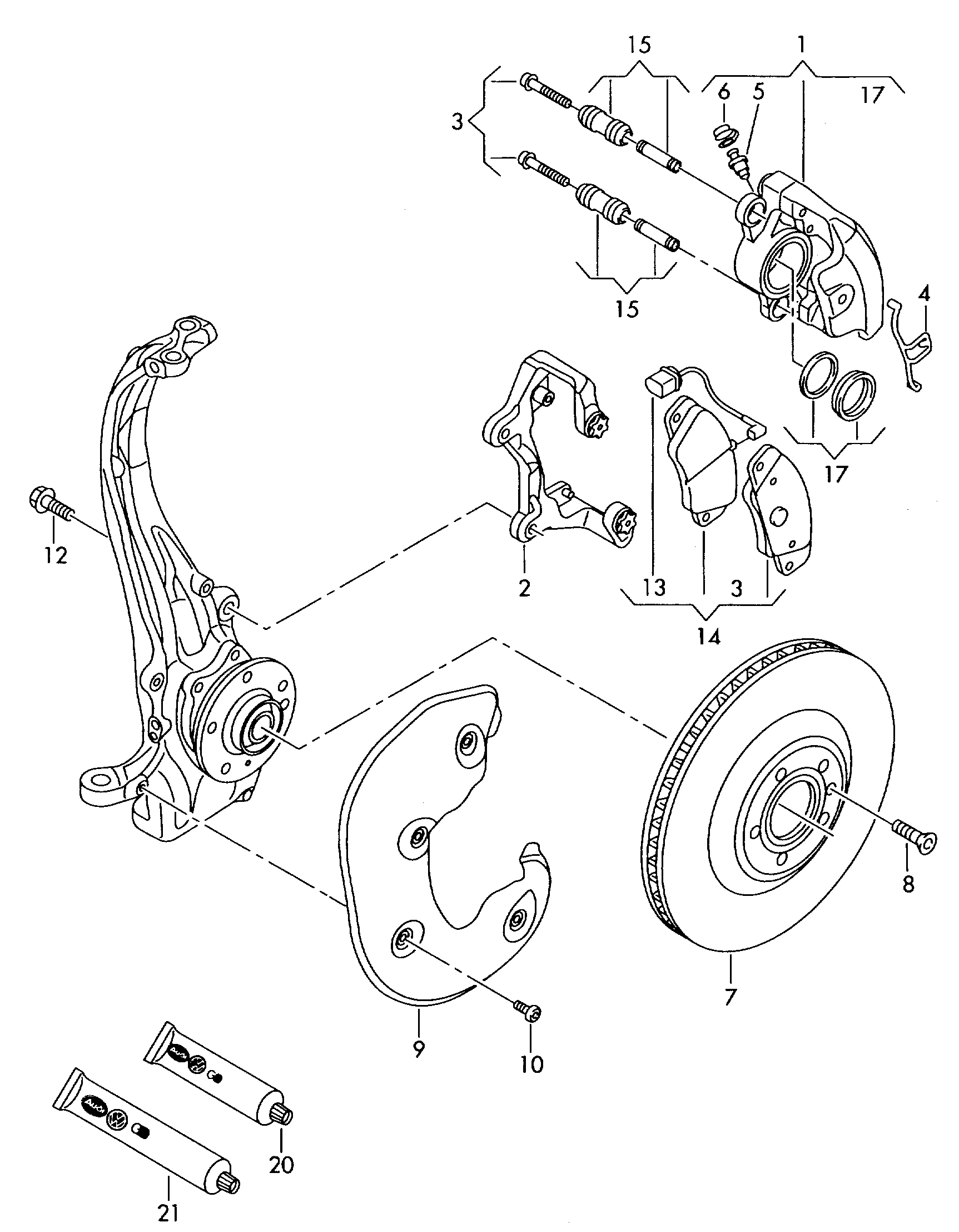 VW 8K0 698 151 C - Set placute frana,frana disc www.parts5.com