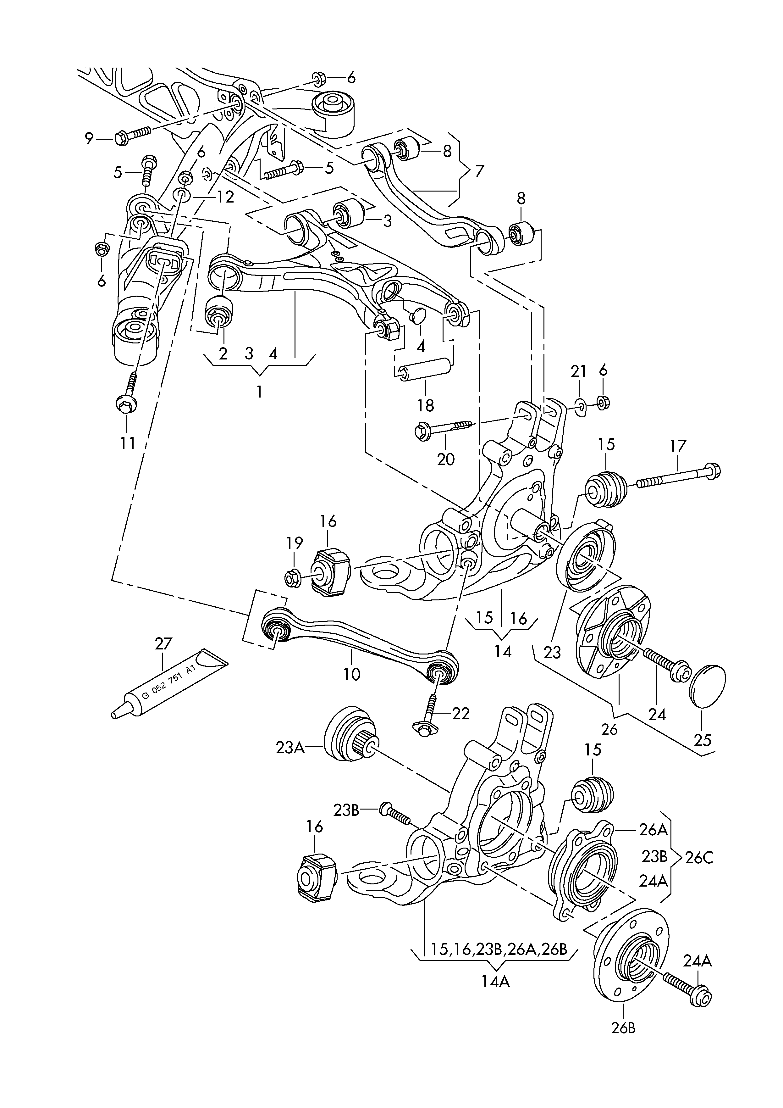 VAG 4H0498625E - Σετ ρουλεμάν τροχών www.parts5.com