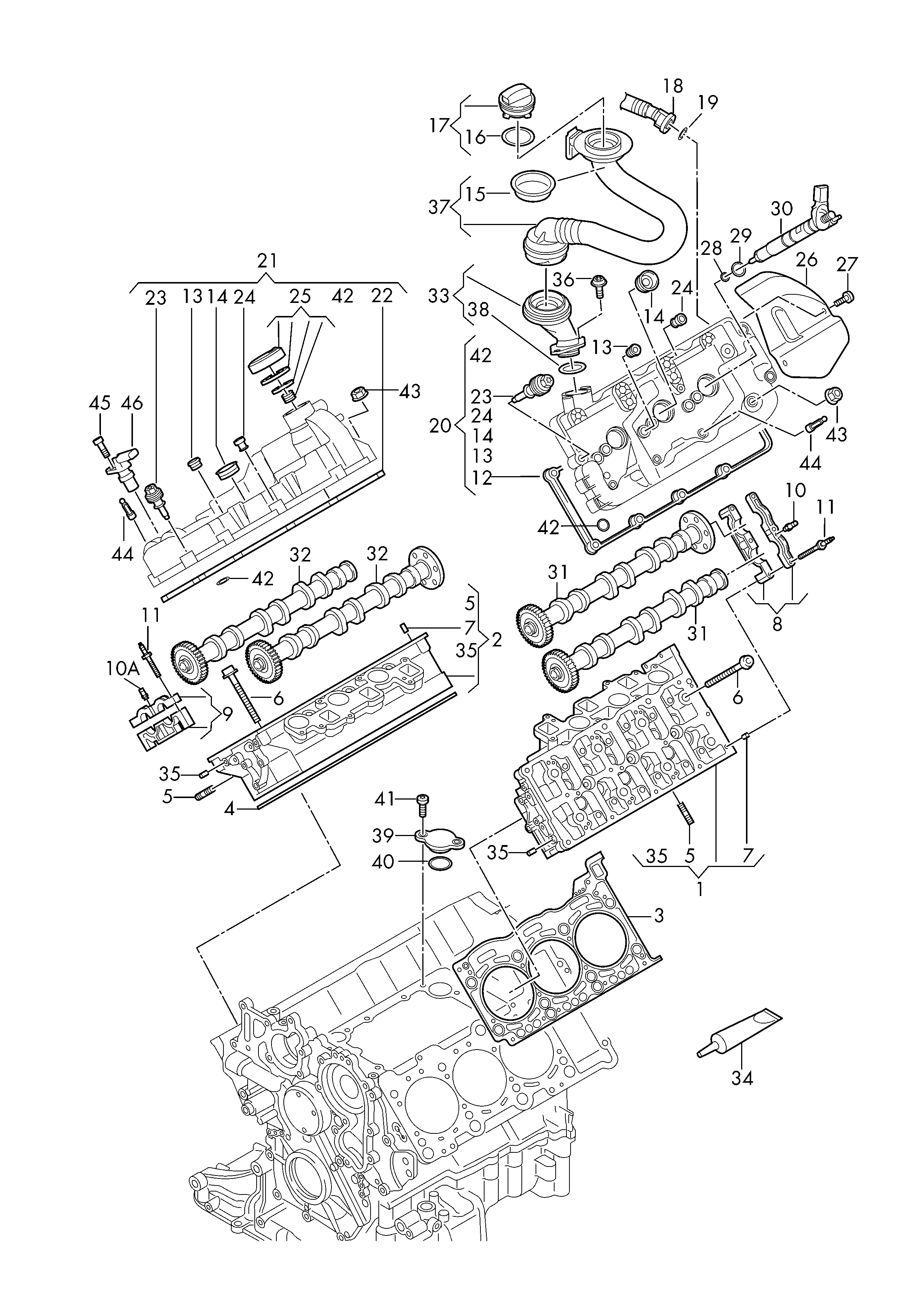 AUDI 06K103485C - Uzávěr, plnicí hrdlo olejové nádrže www.parts5.com