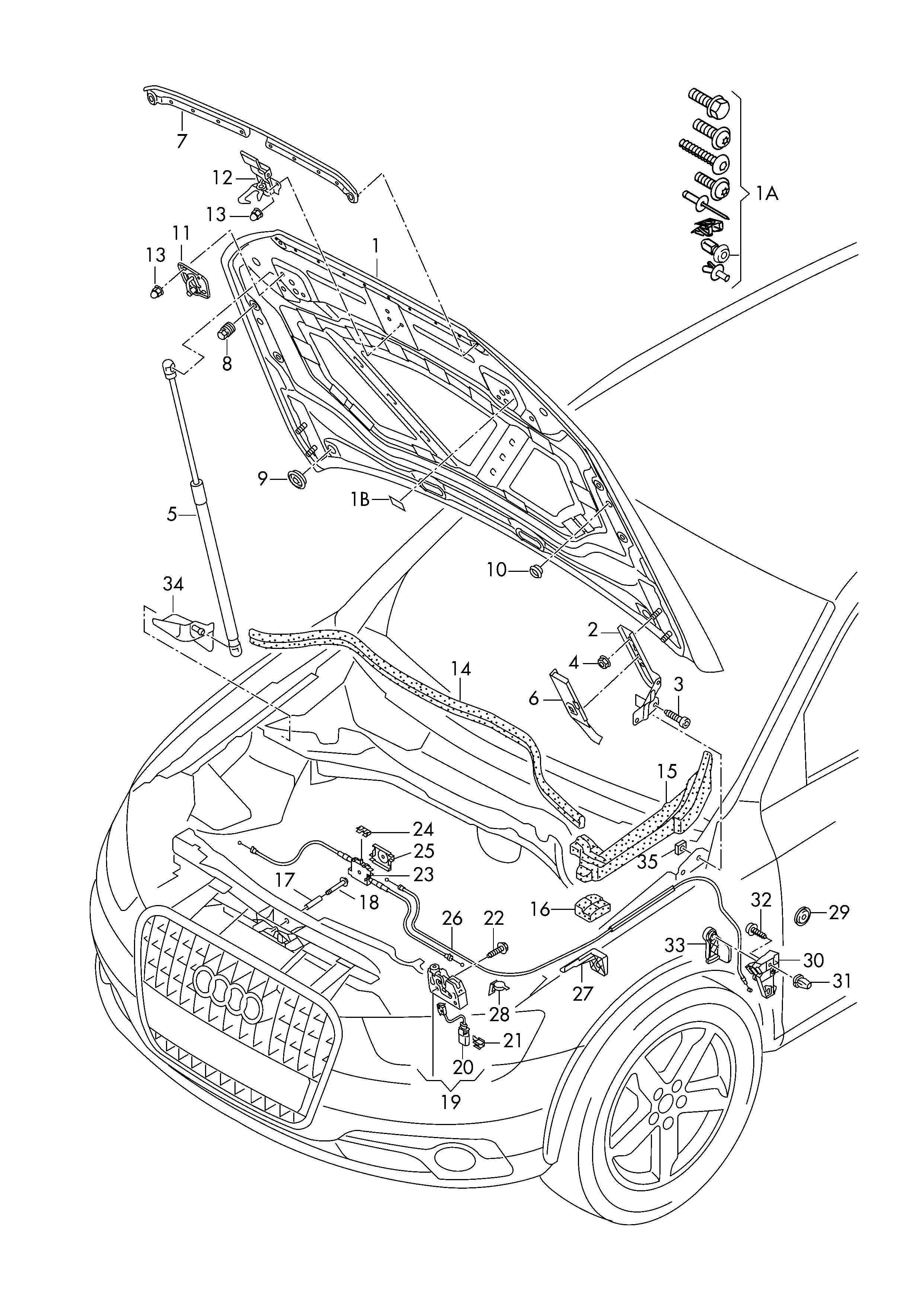 Seat 8U0 823 359 B - Gázrugó, motorházfedél www.parts5.com