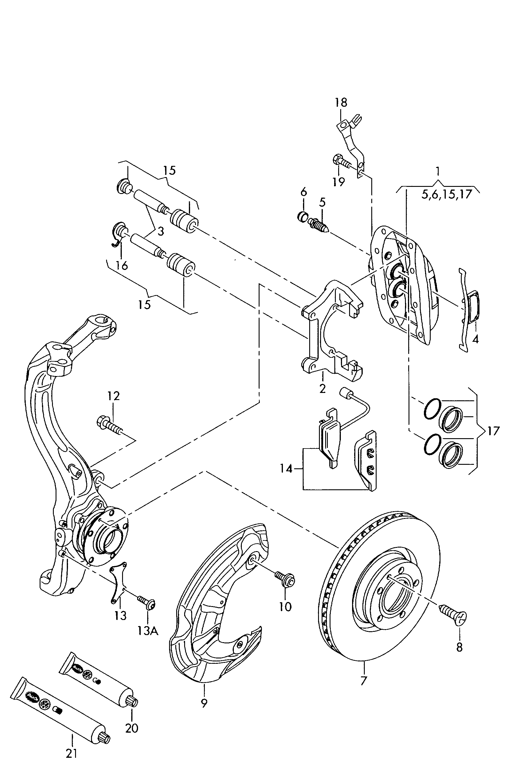 Seat 4E0698647 - Komplet vodećih čahura, kočno sedlo www.parts5.com