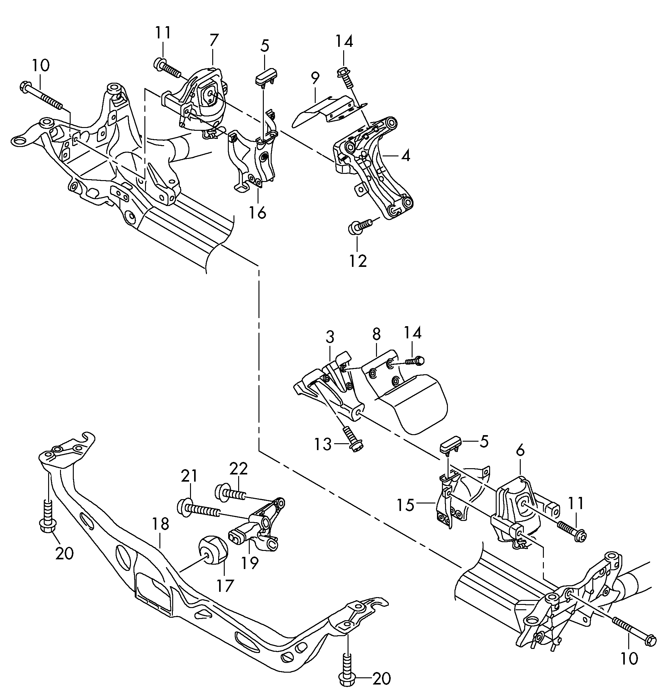 AUDI (FAW) 8R0 199 381 B - Holder, engine mounting parts5.com