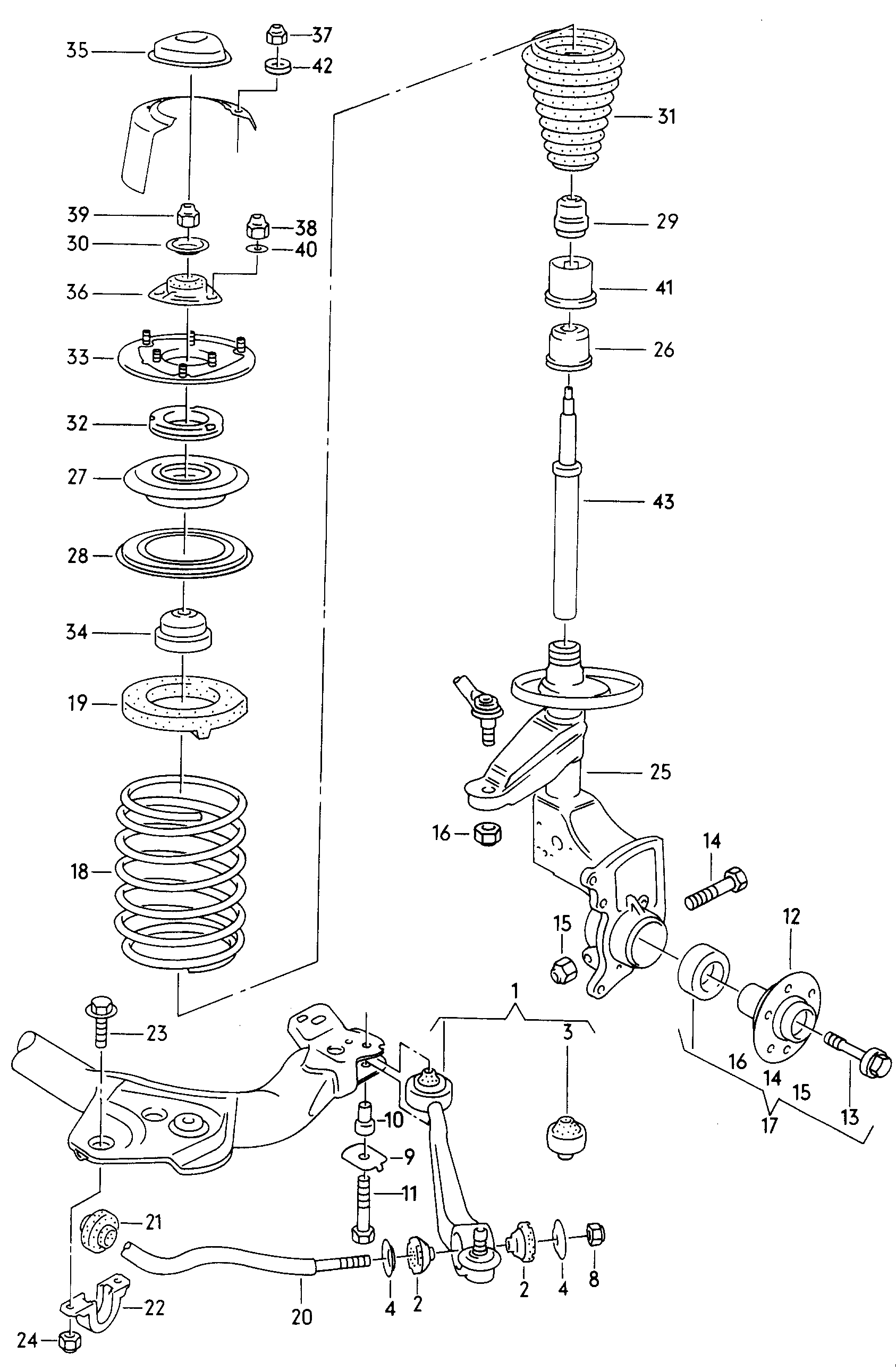 AUDI 4A0407615D - Σετ ρουλεμάν τροχών www.parts5.com