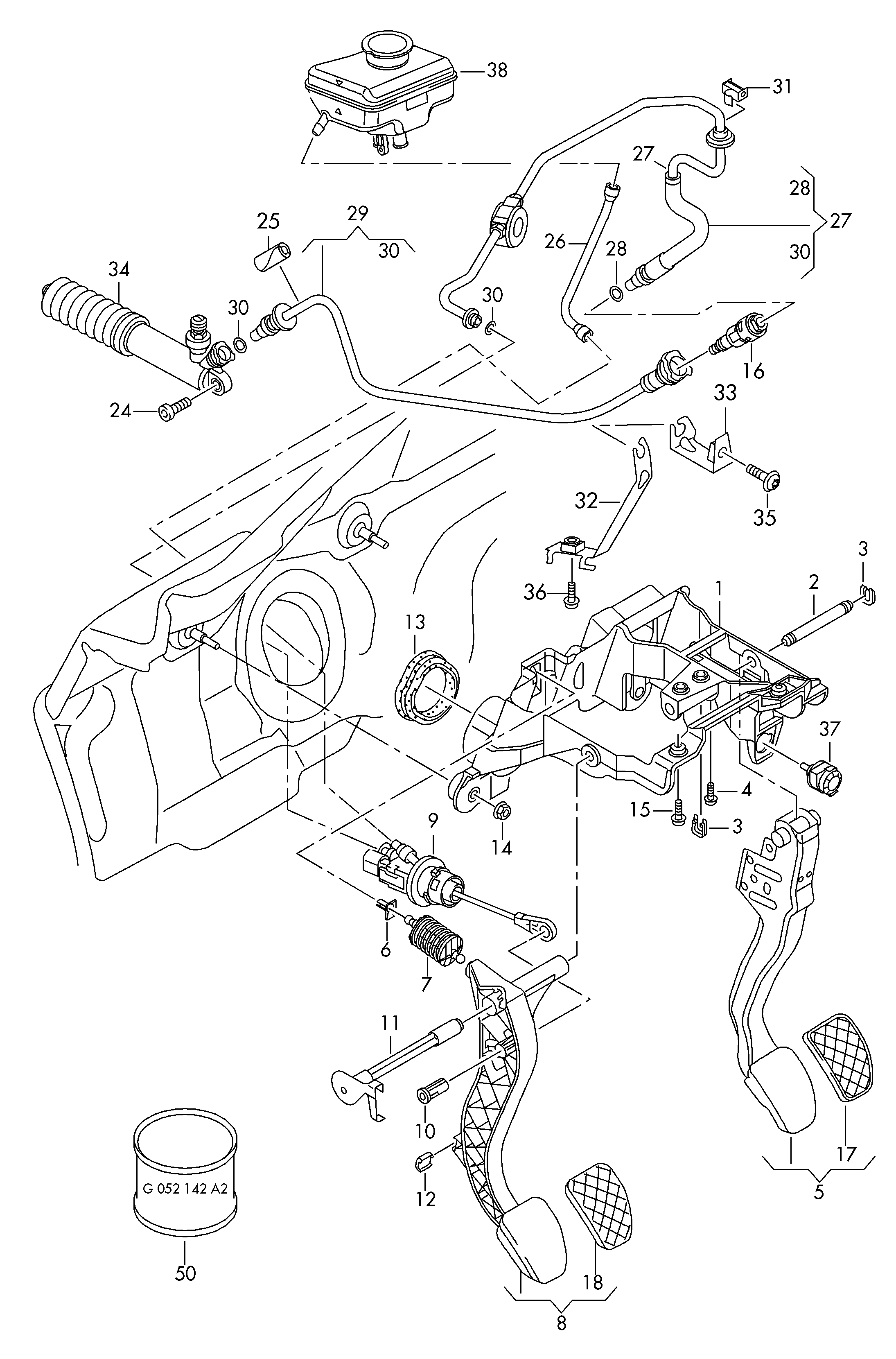 AUDI 8K1 721 401 G - Master Cylinder, clutch www.parts5.com