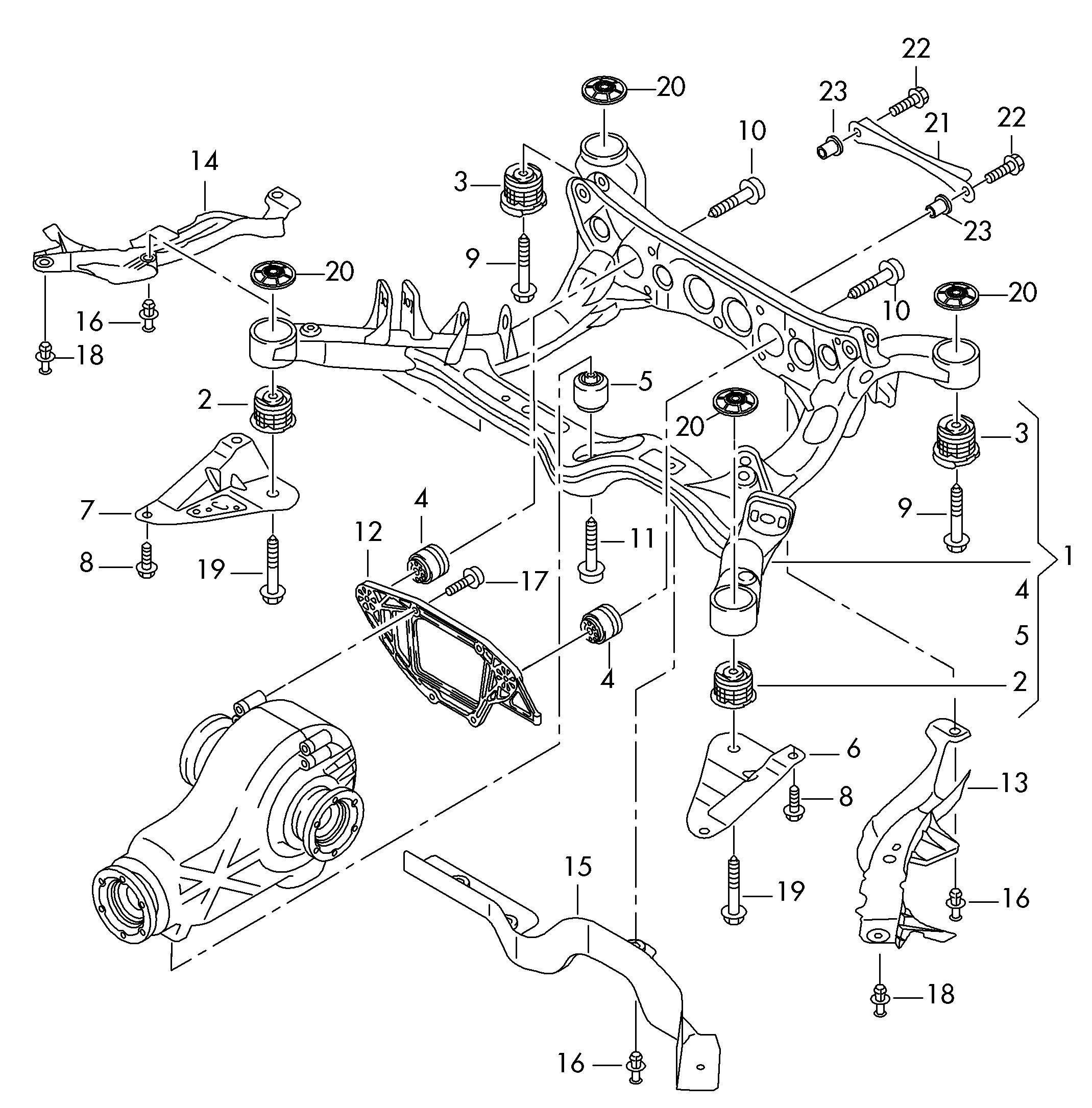 VAG 8K0 599 381 H - Kinnitus,sillatala www.parts5.com