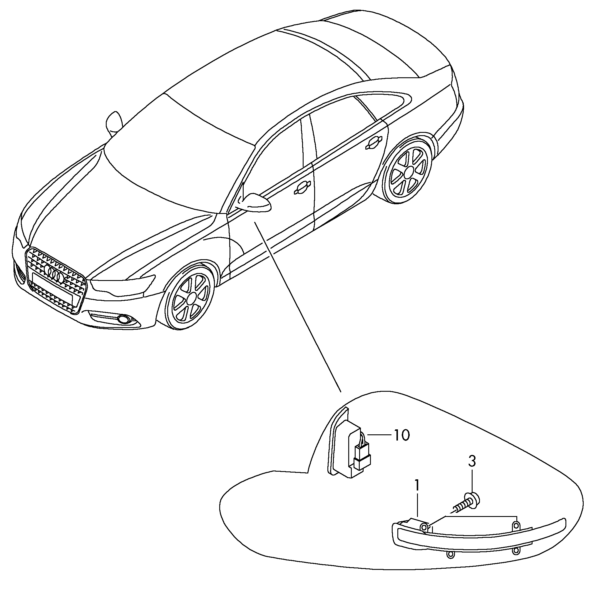 VW 4G5949101A - Lusterko zewnętrzne www.parts5.com