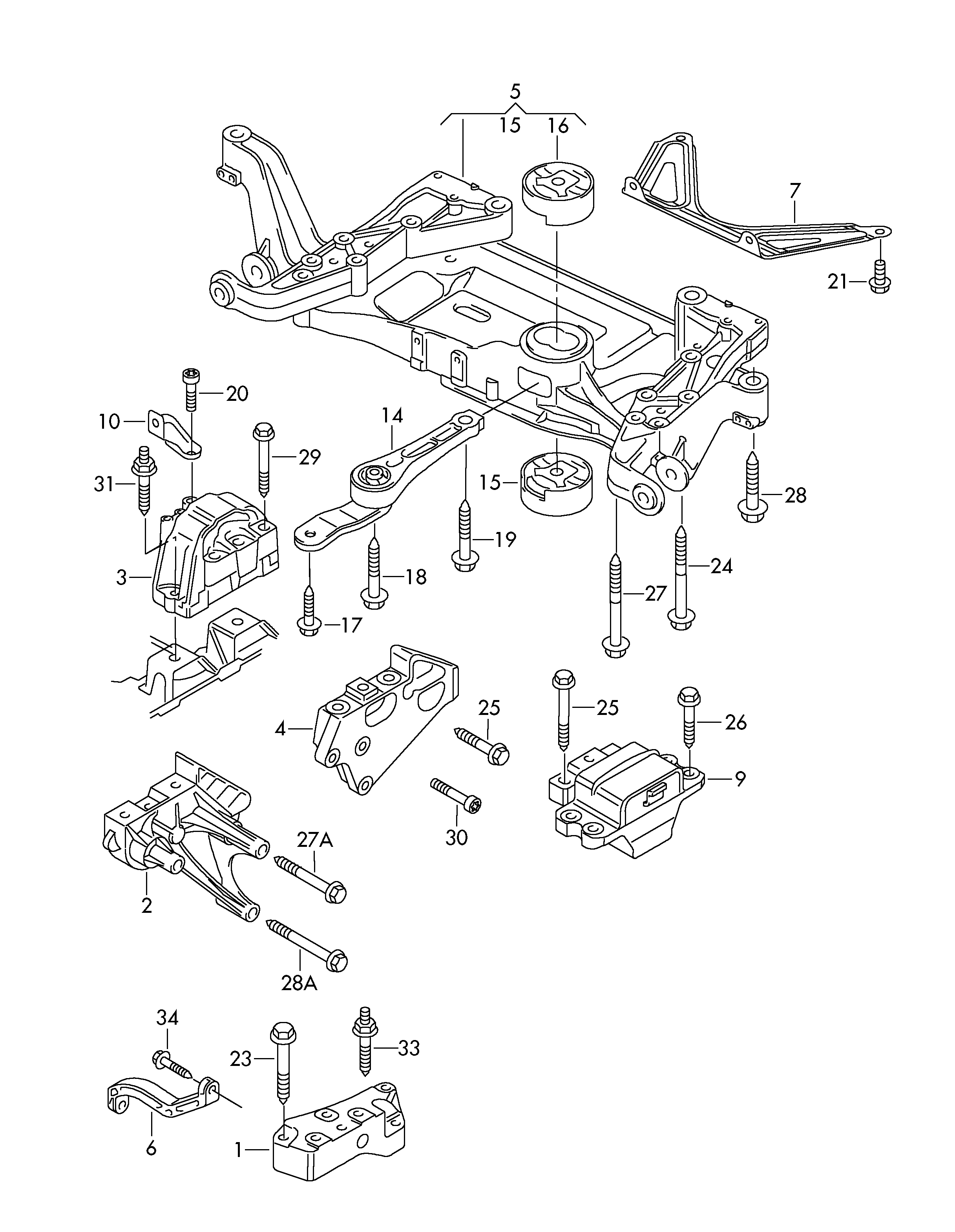 AUDI 1K0 199 868 C - Mounting, manual transmission parts5.com