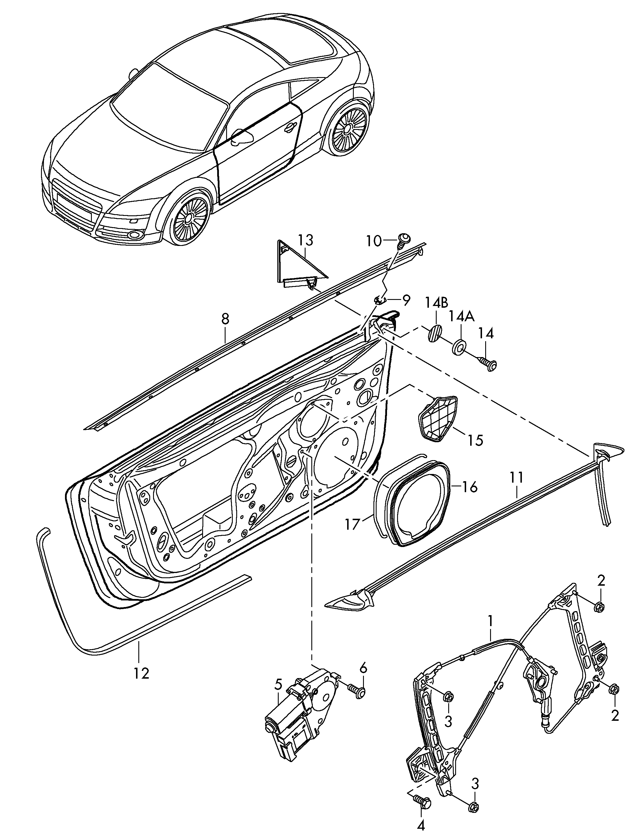 VAG 8J0837461D - Mecanism actionare geam www.parts5.com