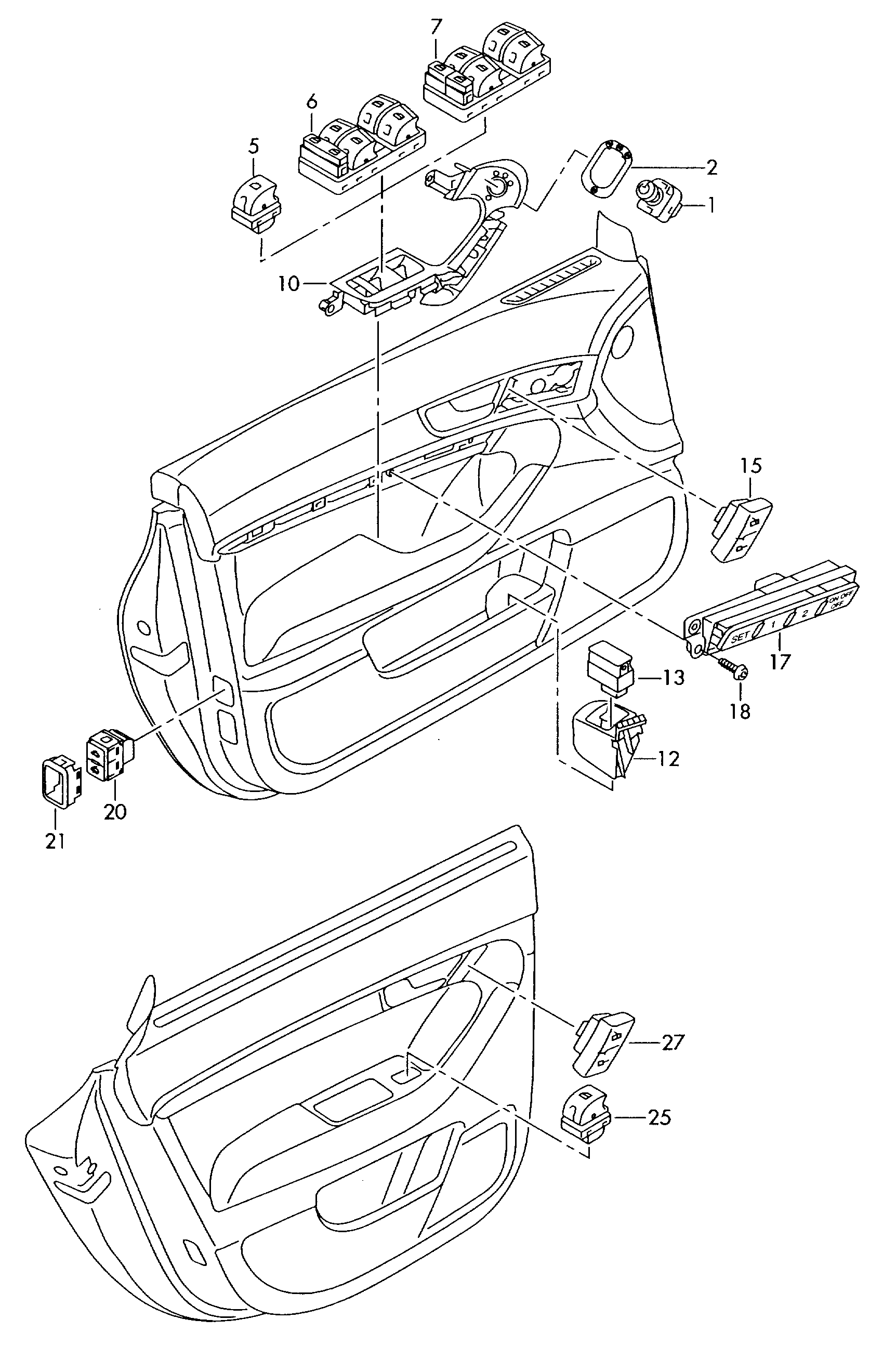 VAG 4F0 959 565 A - Ключ, настройка на огледалата www.parts5.com